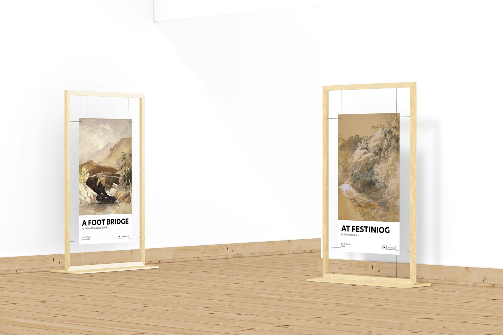 Long Wood Gallery Posters Display Mockup 02