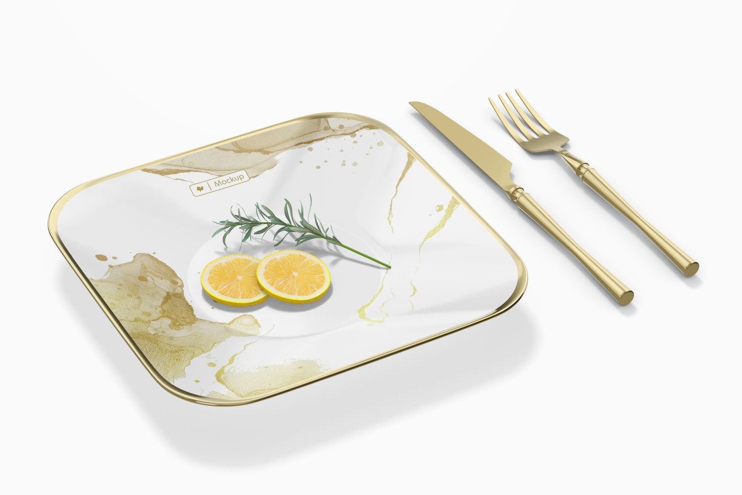 Square Ceramic Plate Mockup Square Ceramic Plate Mockup