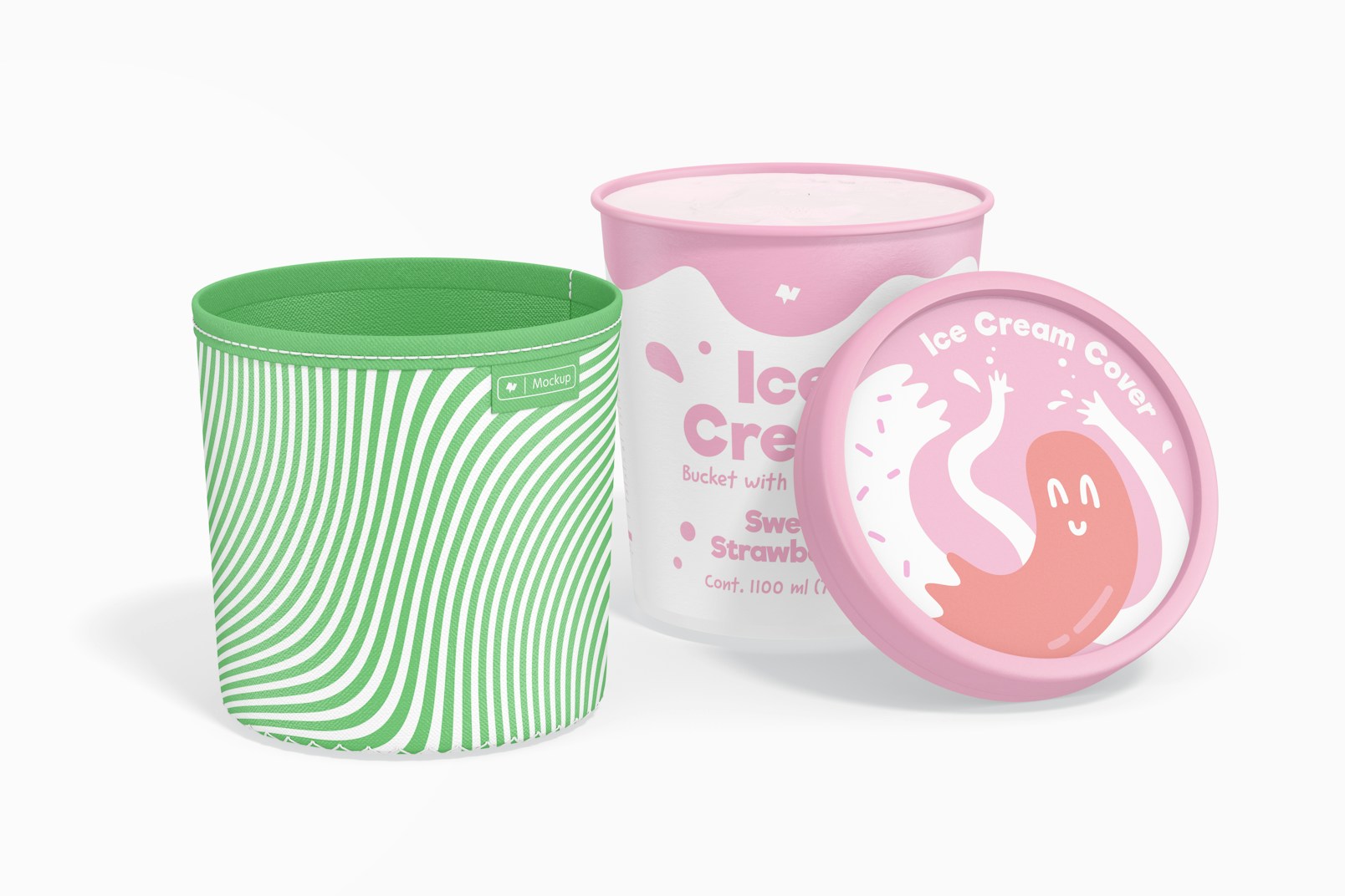 Ice Cream Covers Mockup, Opened and Closed