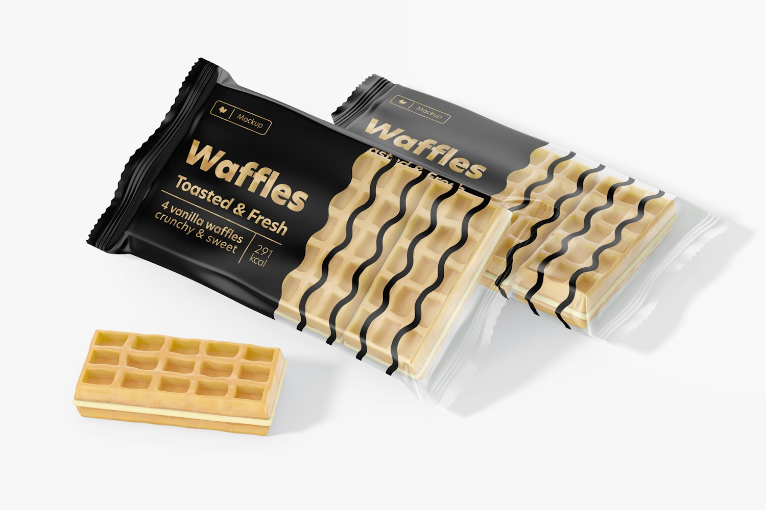 Waffles Packaging Set Mockup