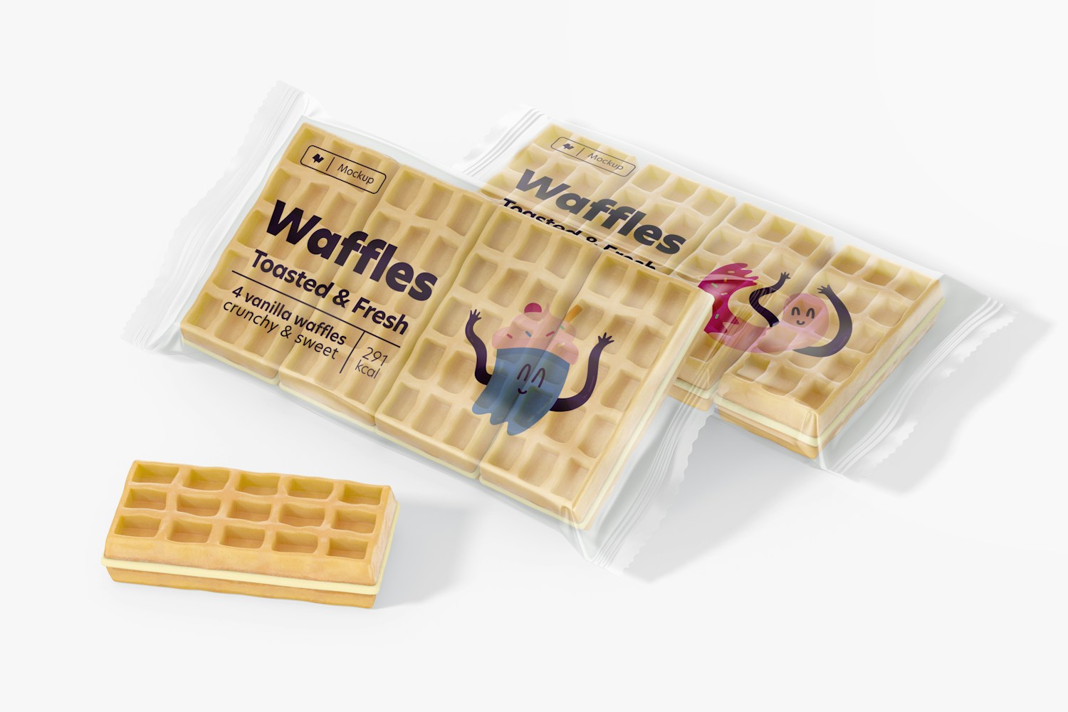 Waffles Packaging Set Mockup