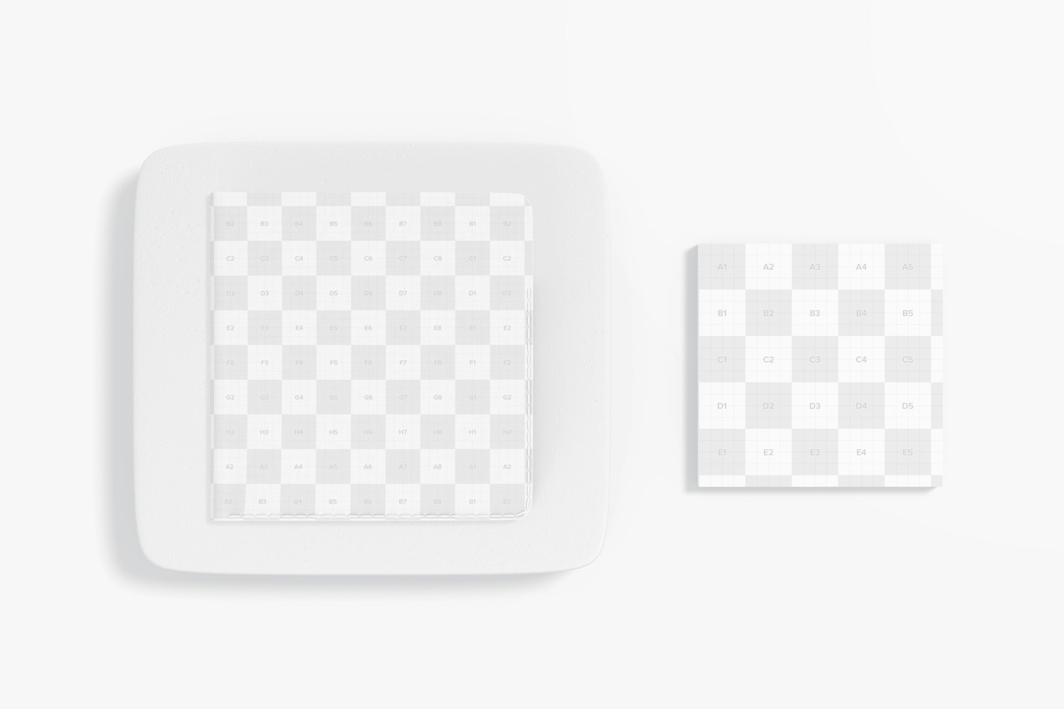 Folding Square Business Card Holders Mockup, Top View