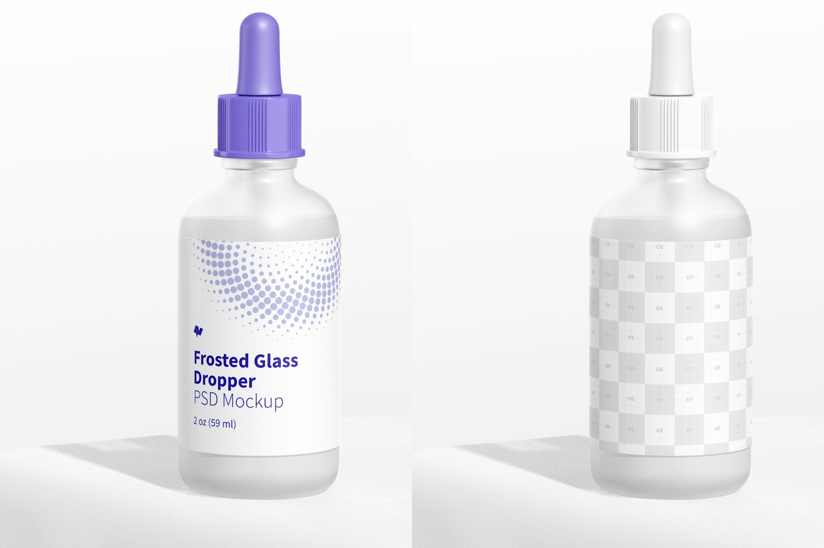 2 oz Frosted Glass Dropper Mockup