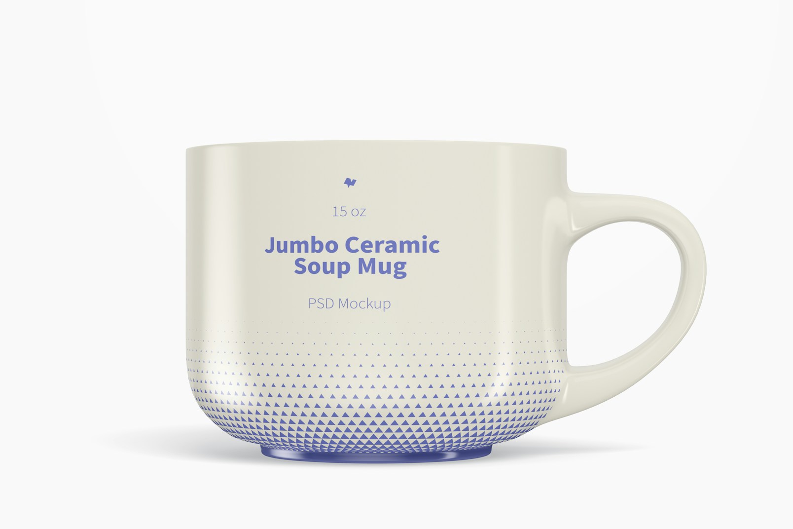 15 oz Jumbo Ceramic Soup Mug Mockup, Front View
