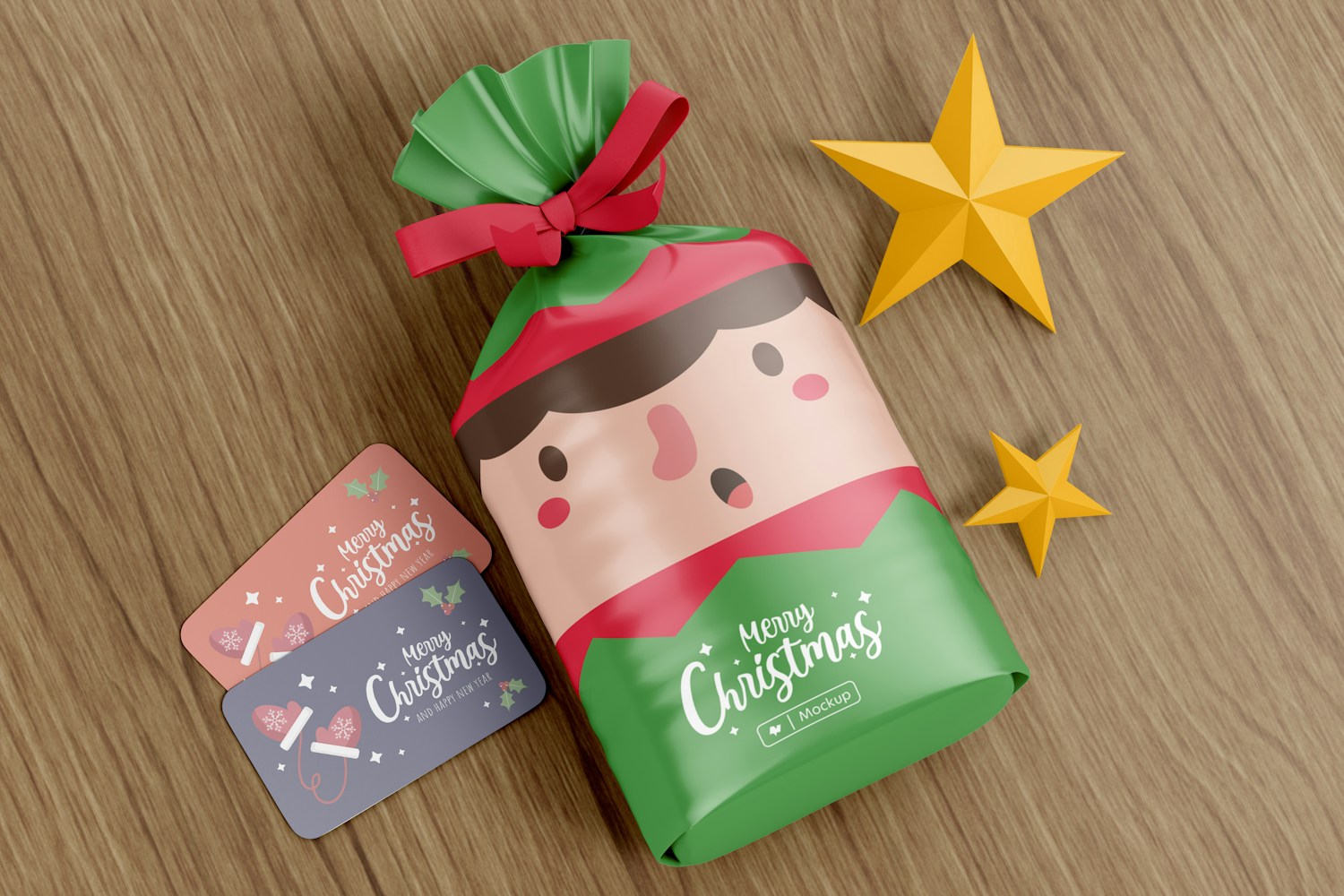 Plastic Pouch Bag for Candy Mockup, Top View Plastic Pouch Bag for Candy Mockup, Top View