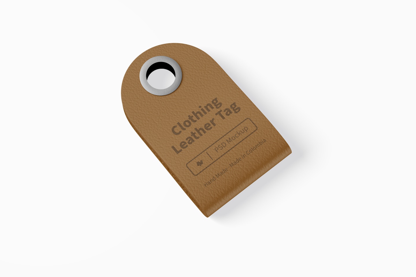 Clothing Leather Tag Mockup, Top View