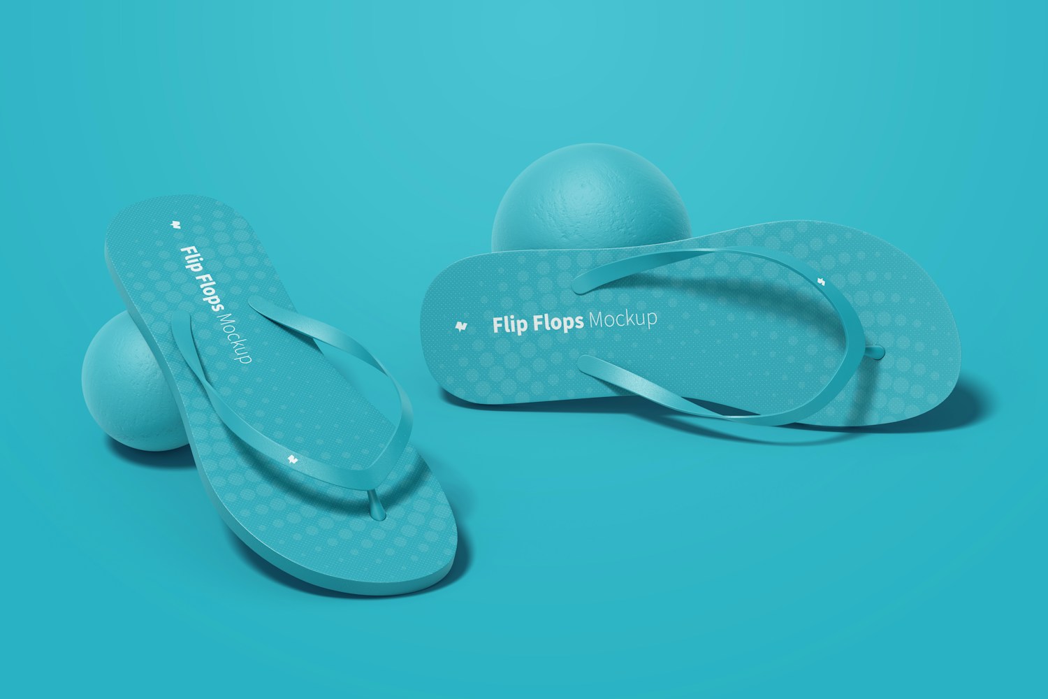 Flip Flops Mockup, Perspective
