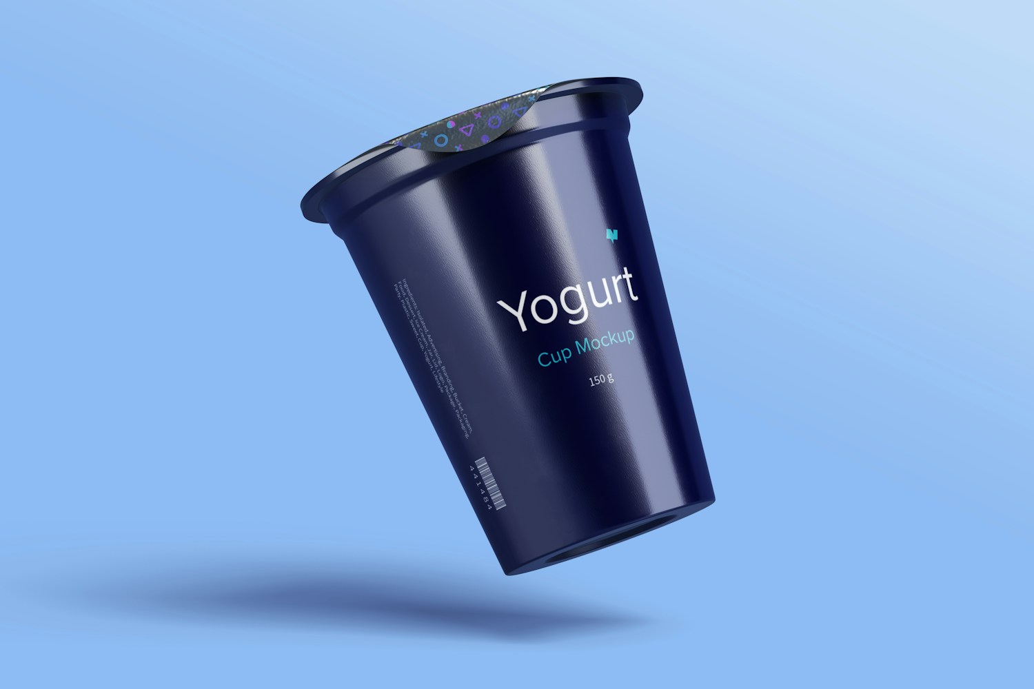 150 g Yogurt Cup Mockup, Floating