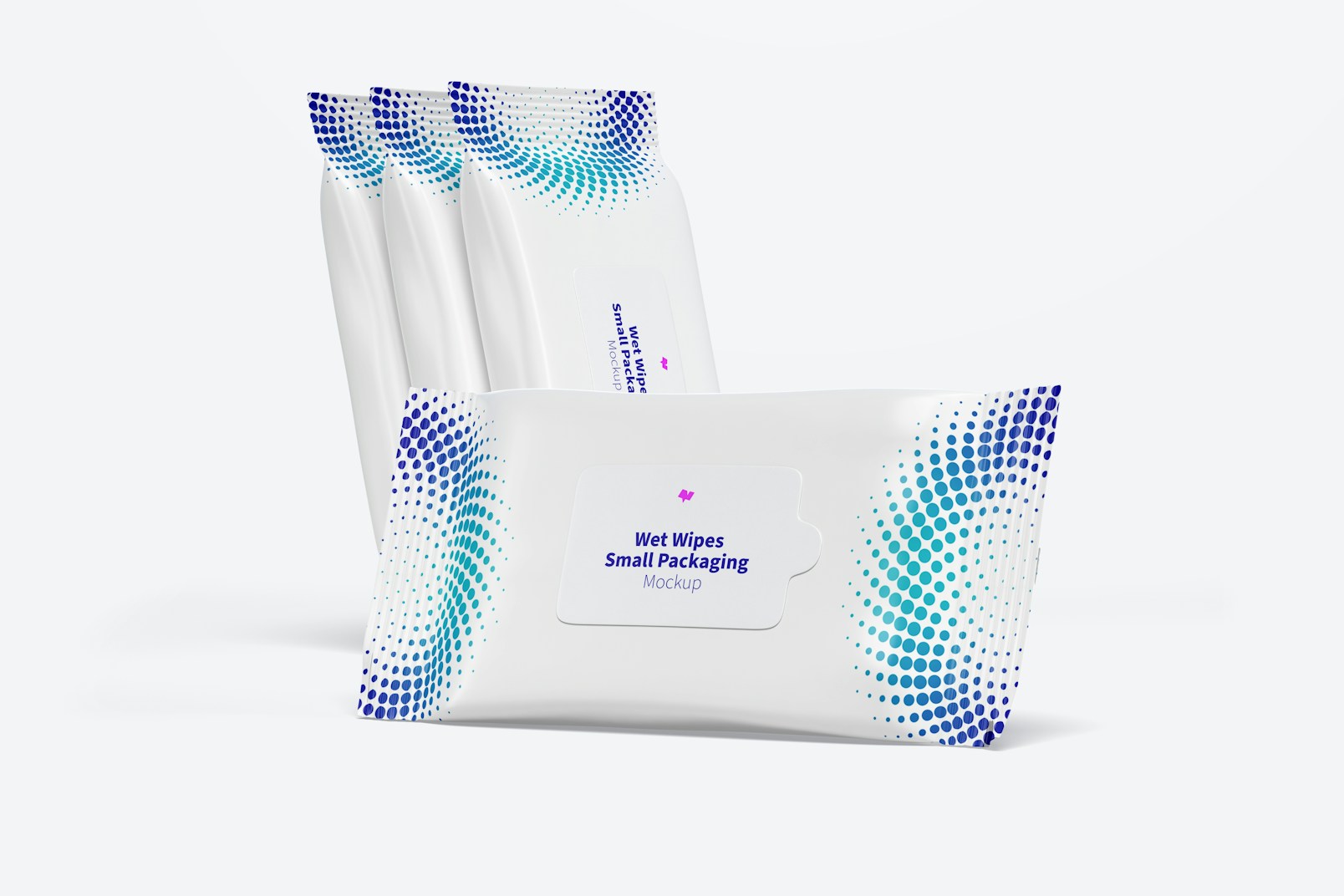 Wet Wipes Small Packaging Mockup, Perspective