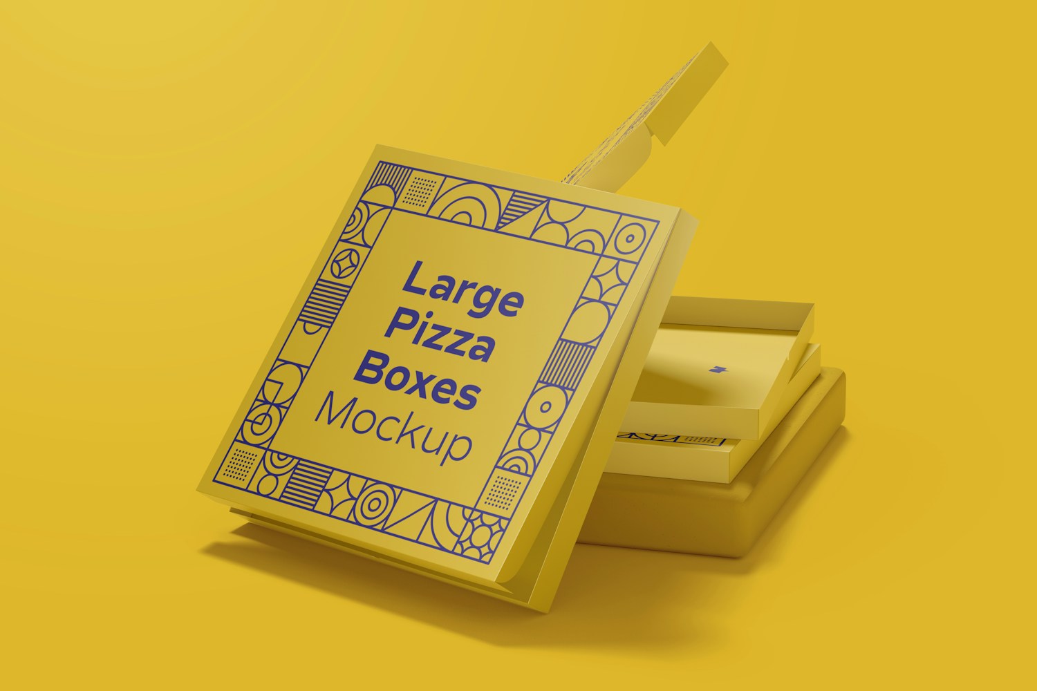 Large Pizza Boxes Mockup, Stacked