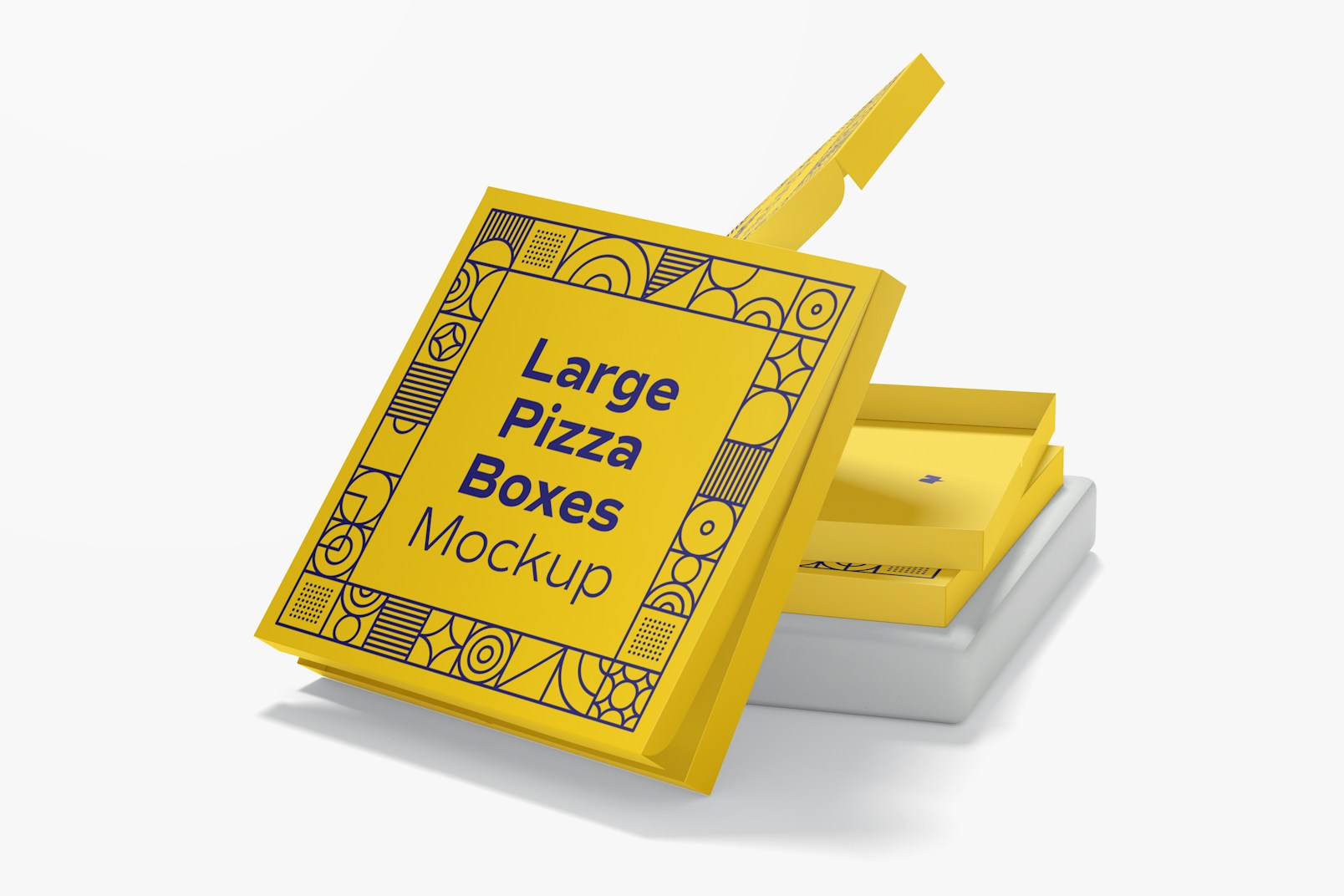 Large Pizza Boxes Mockup, Stacked