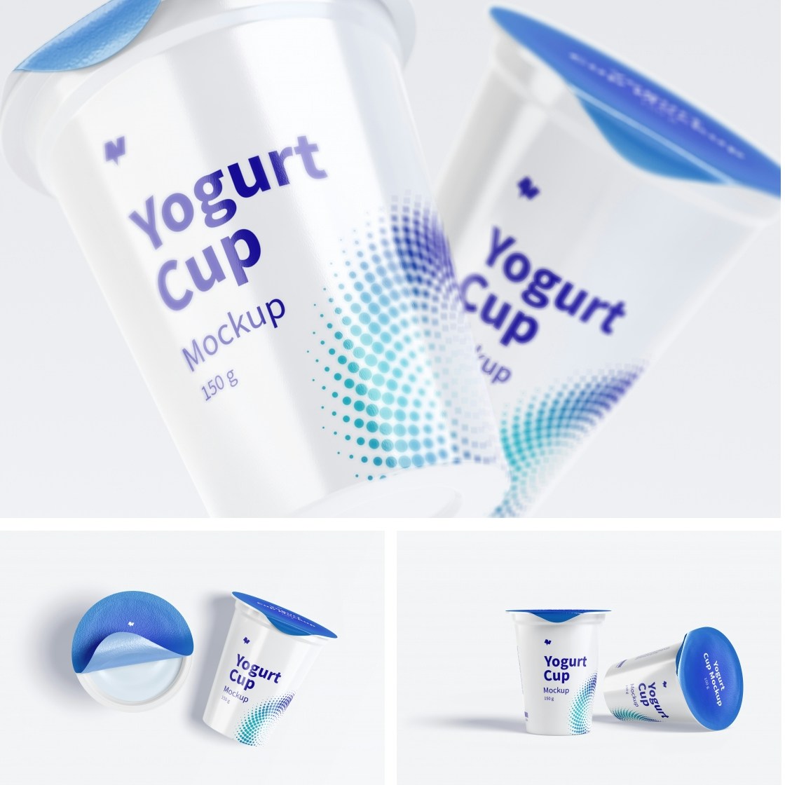 150 g Yogurt Cup Mockups Poster