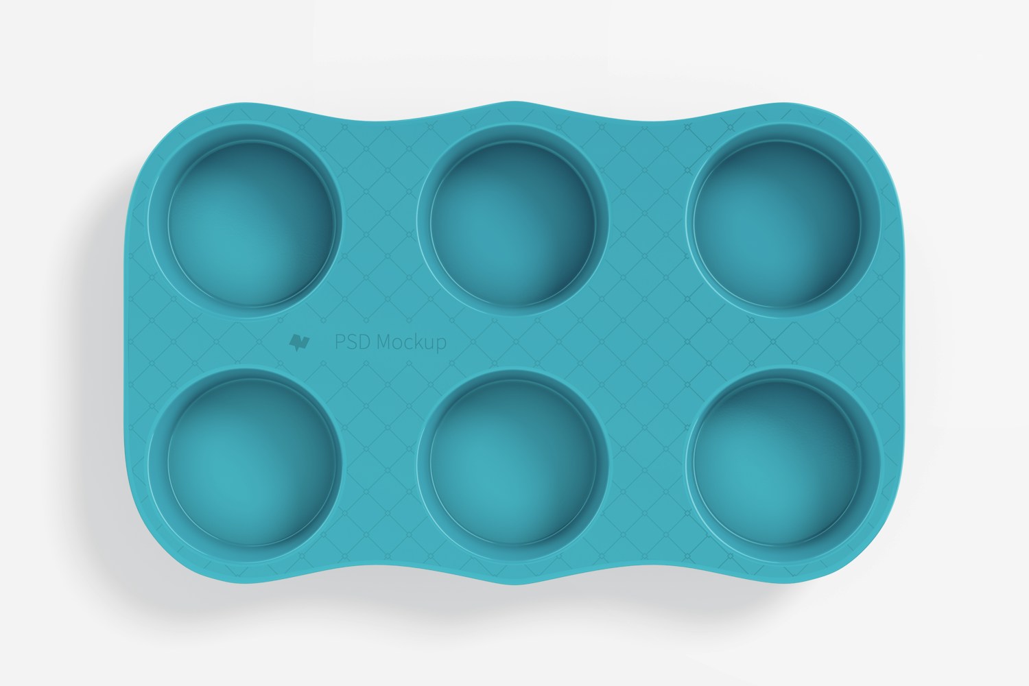 Porcelain Muffin Pan Mockup, Top View Porcelain Muffin Pan Mockup, Top View