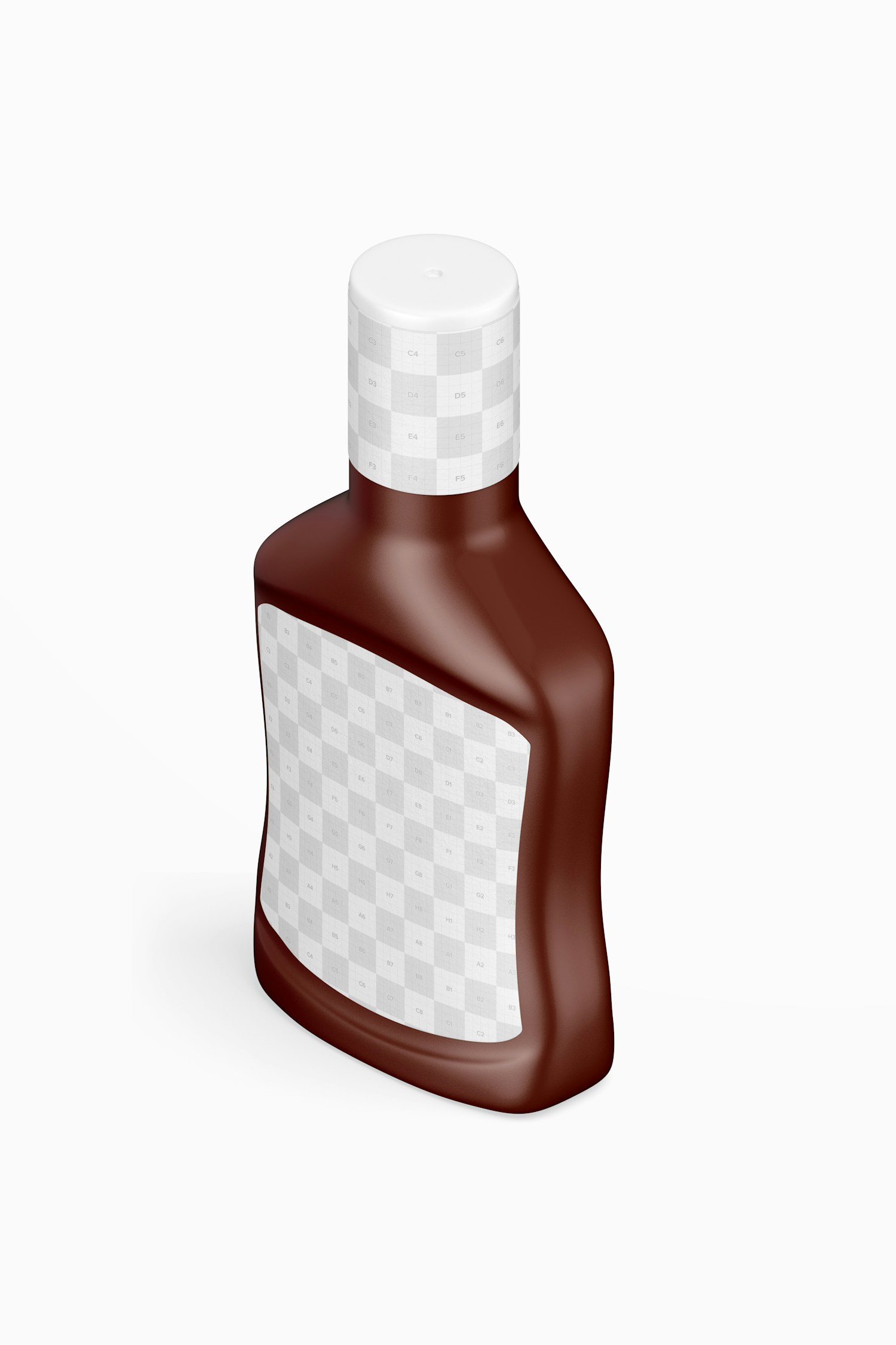Barbecue Sauce Bottle Mockup, Isometric Left View