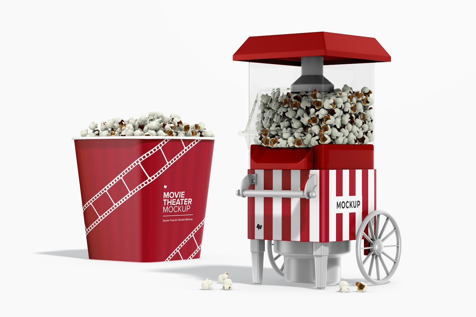 Mini Popcorn Maker Mockup, Side View