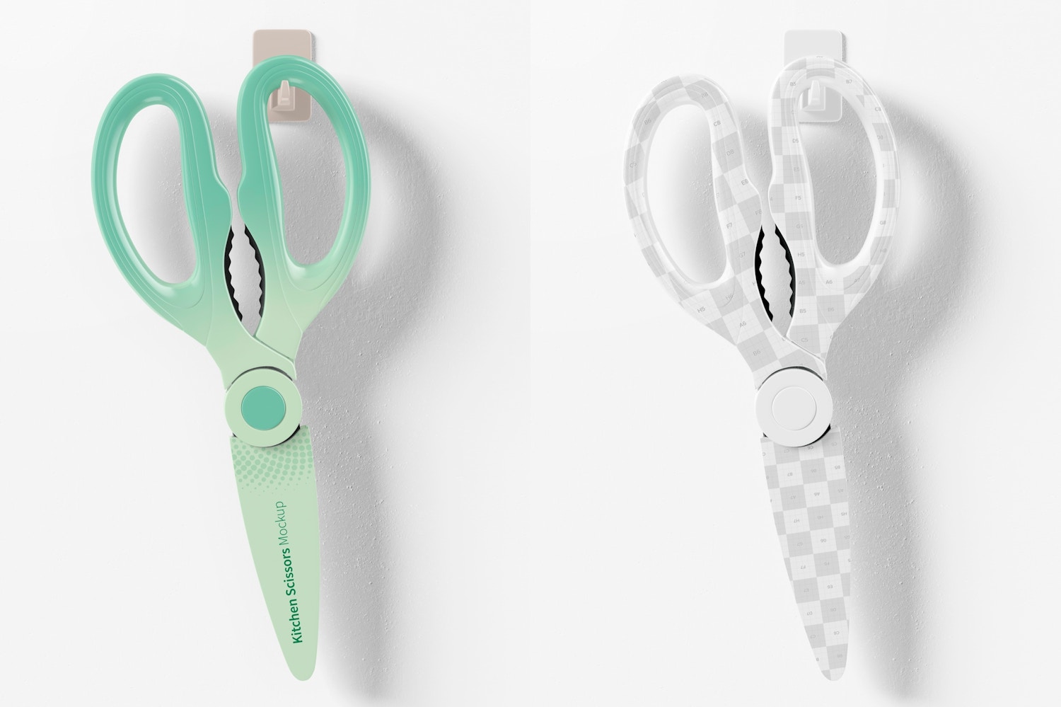 Kitchen Scissors Mockup, Hanging on Wall