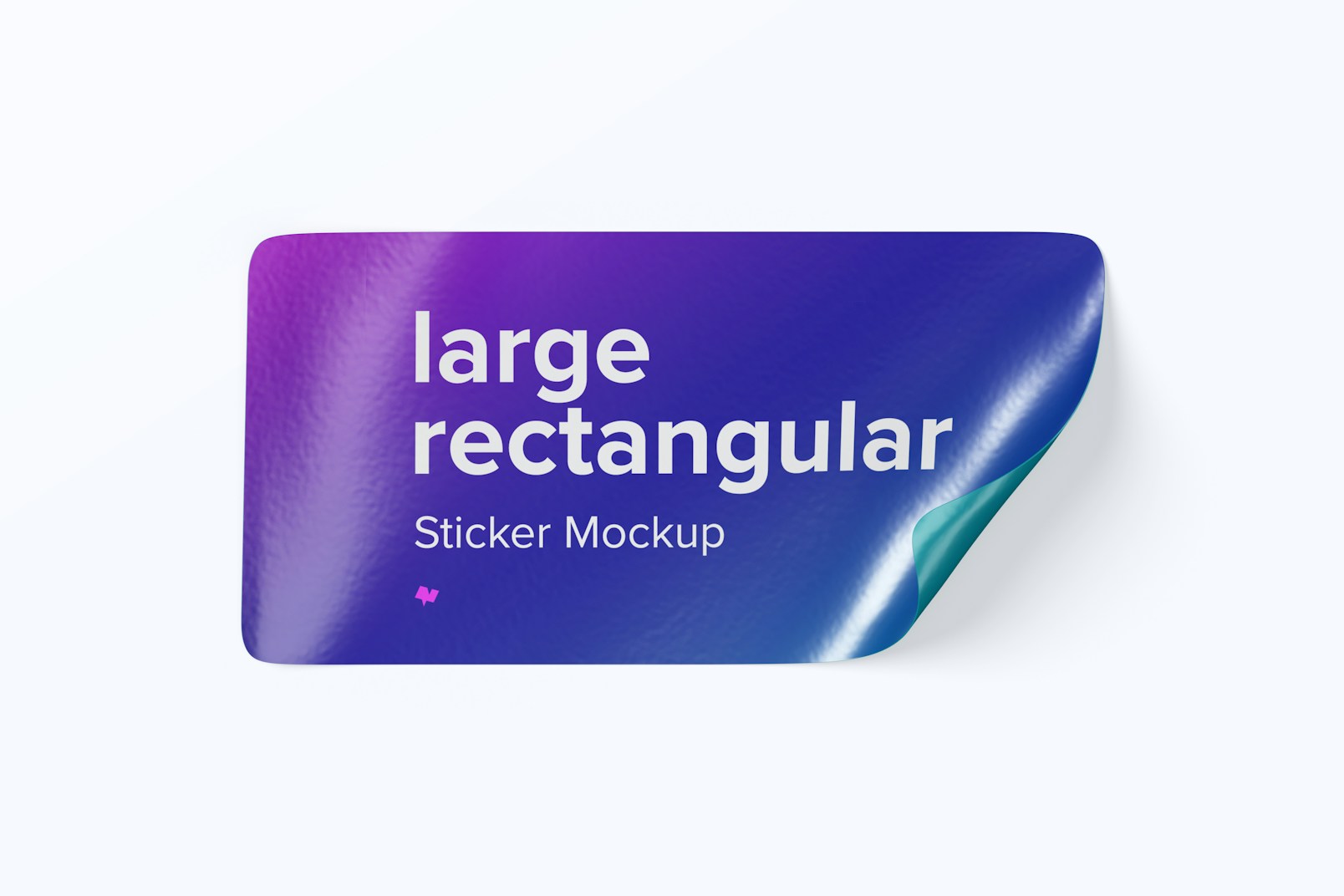 Large Rectangular Sticker Mockup, Front View