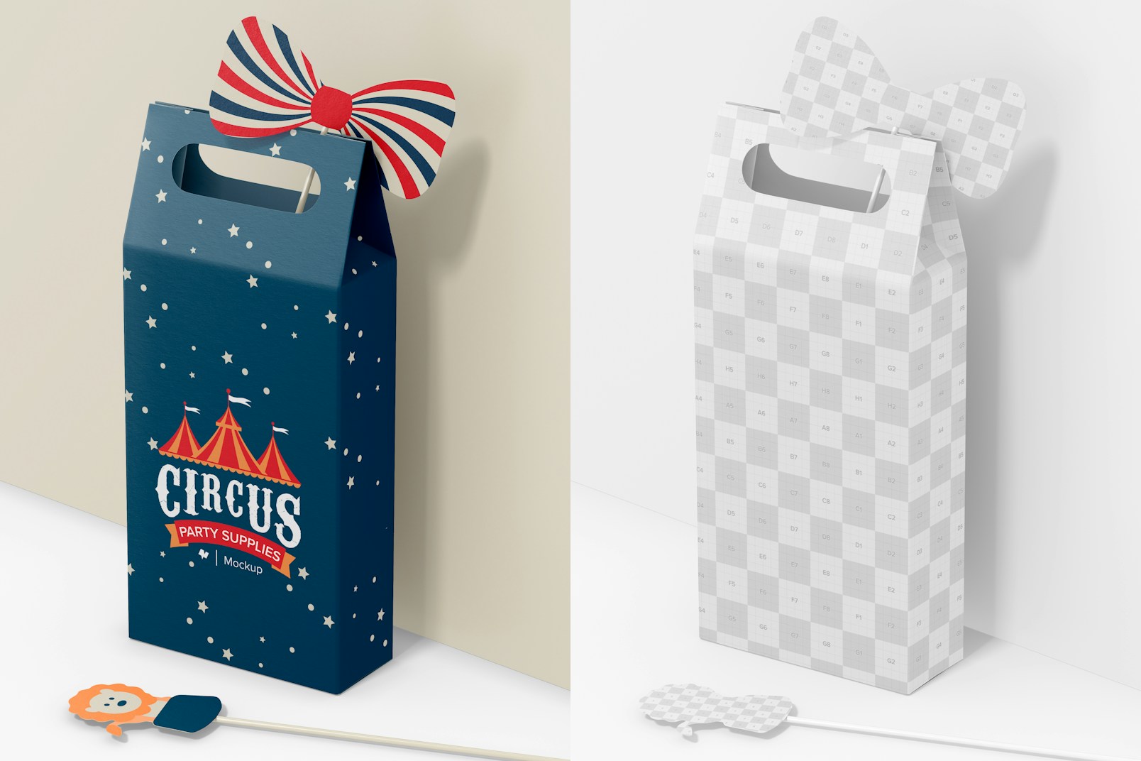 Party Favor Box Mockup, Perspective