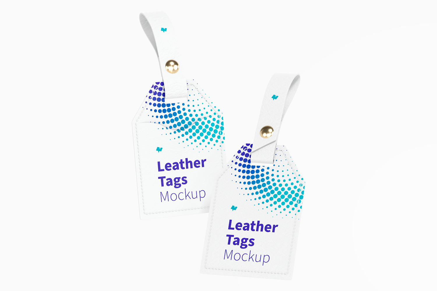 Leather Tags Mockup, Floating Leather Tags Mockup, Floating