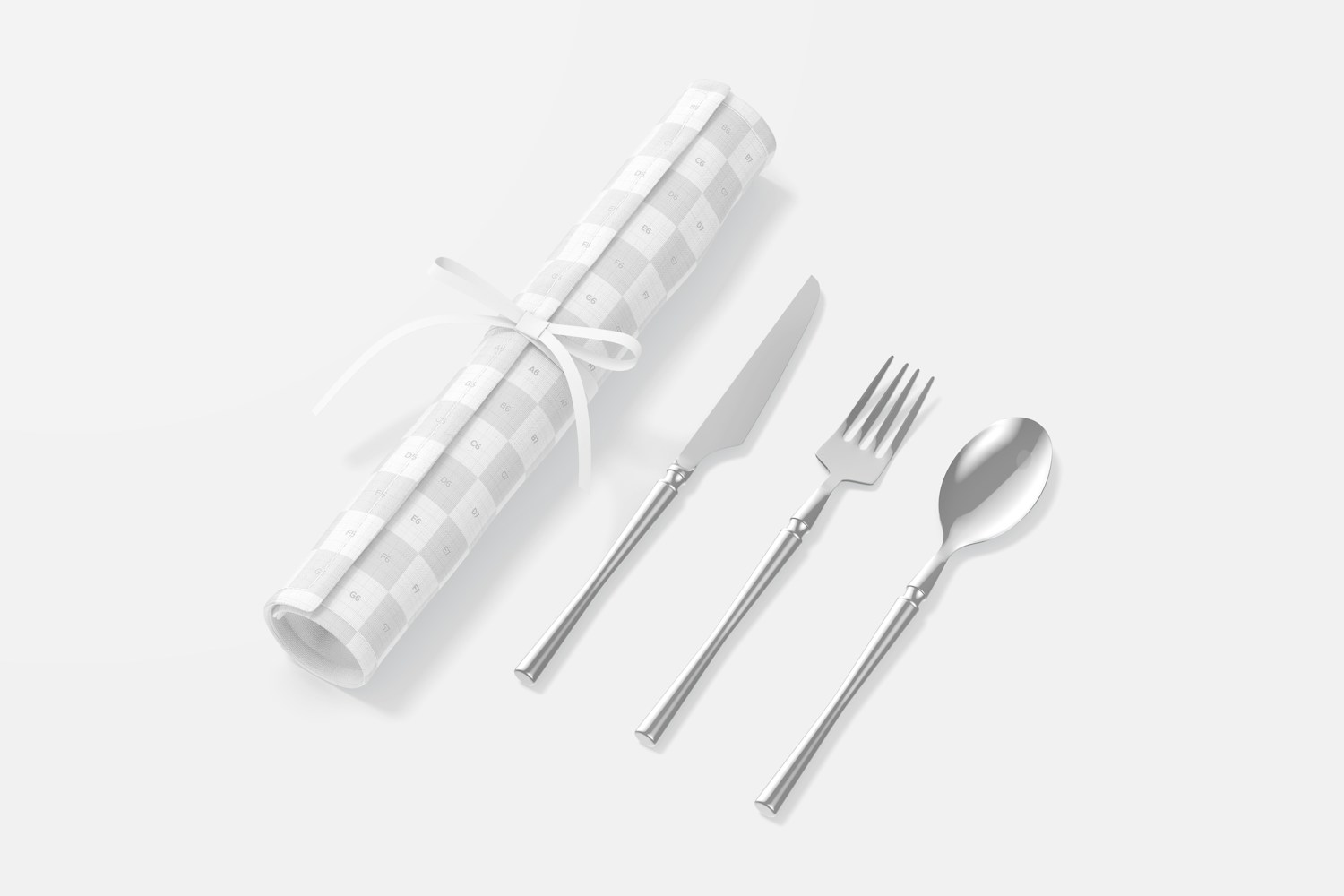 Roll Up Cutlery Holder Mockup, Closed