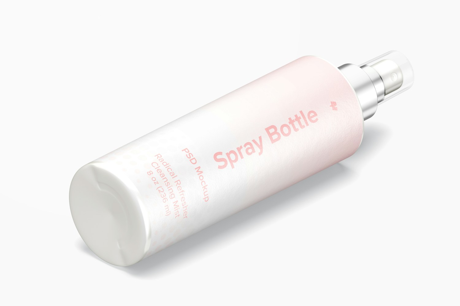 Maqueta de Botella Spray Redonda de 8 oz Isométrica, Vista Izquierda