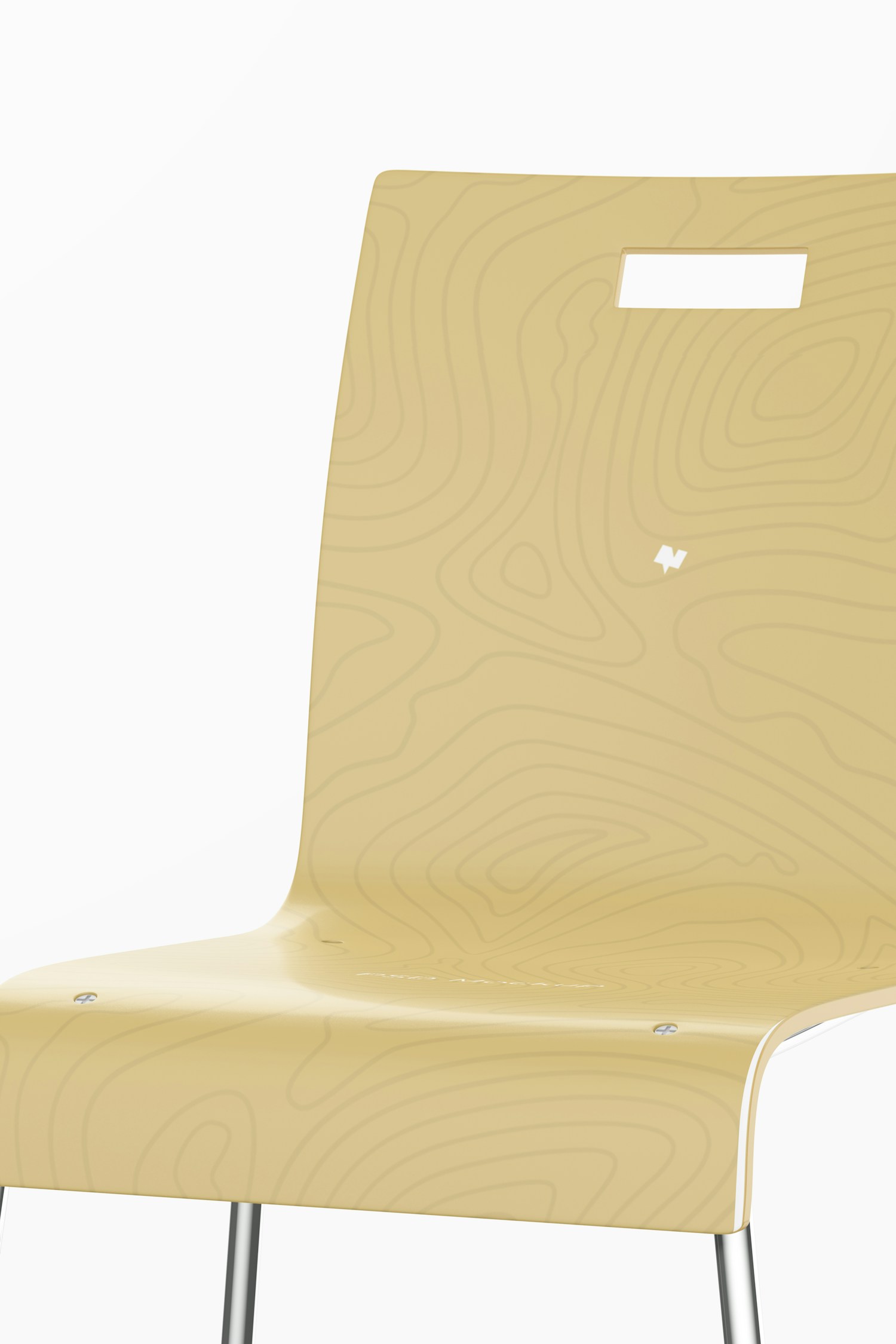 Metal Dining Chair Mockup, Close Up