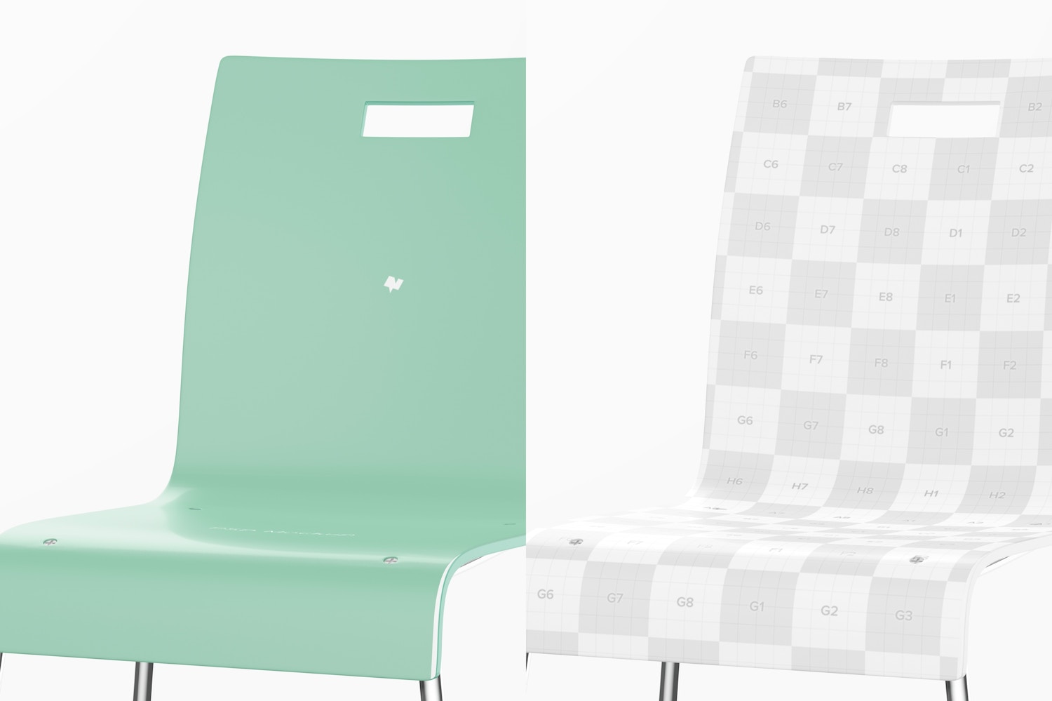 Metal Dining Chair Mockup, Close Up Metal Dining Chair Mockup, Close Up