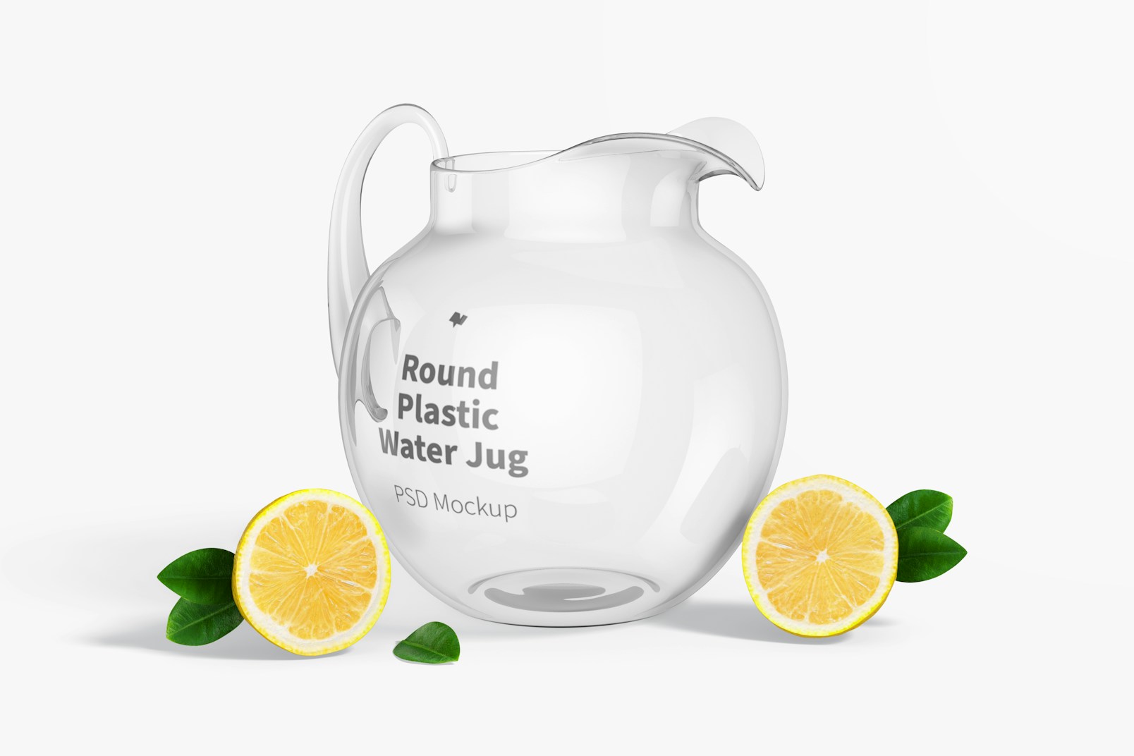Round Plastic Water Jug Mockup, Front View