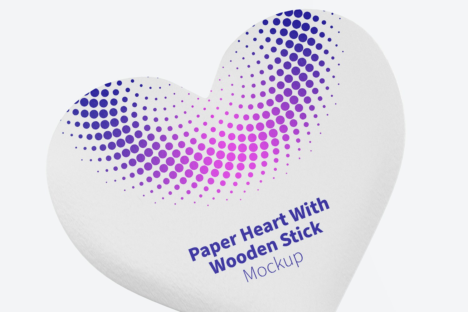 Paper Heart With Wooden Stick Mockup Paper Heart With Wooden Stick Mockup