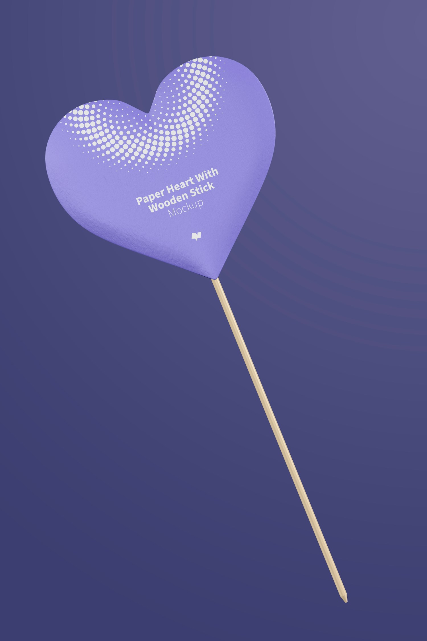 Paper Heart With Wooden Stick Mockup Paper Heart With Wooden Stick Mockup