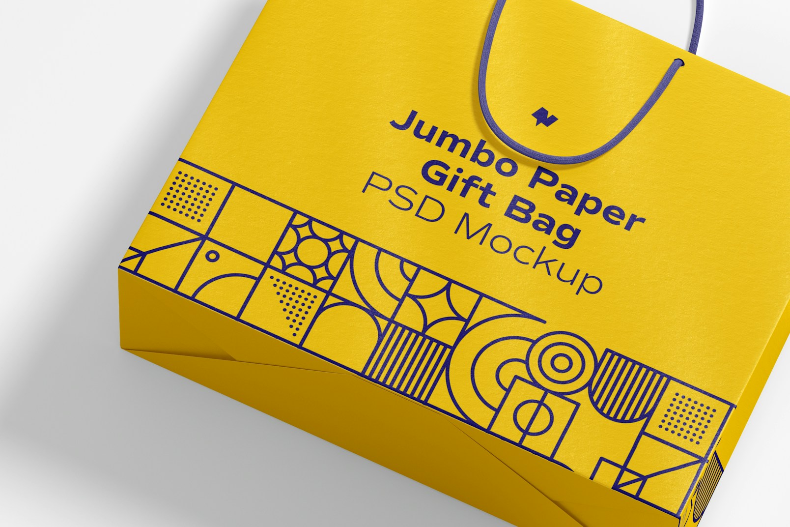 Jumbo Paper Gift Bag With Rope Handle Mockup, Top View