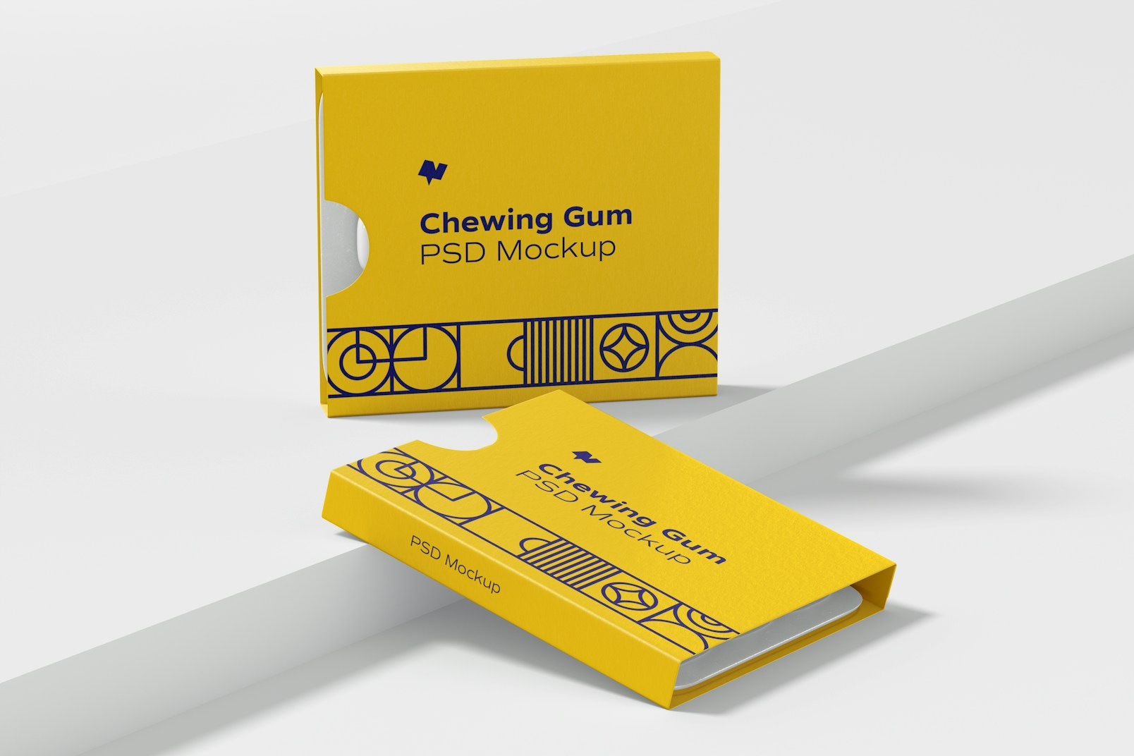 Chewing Gum Packaging Mockup, Dropped