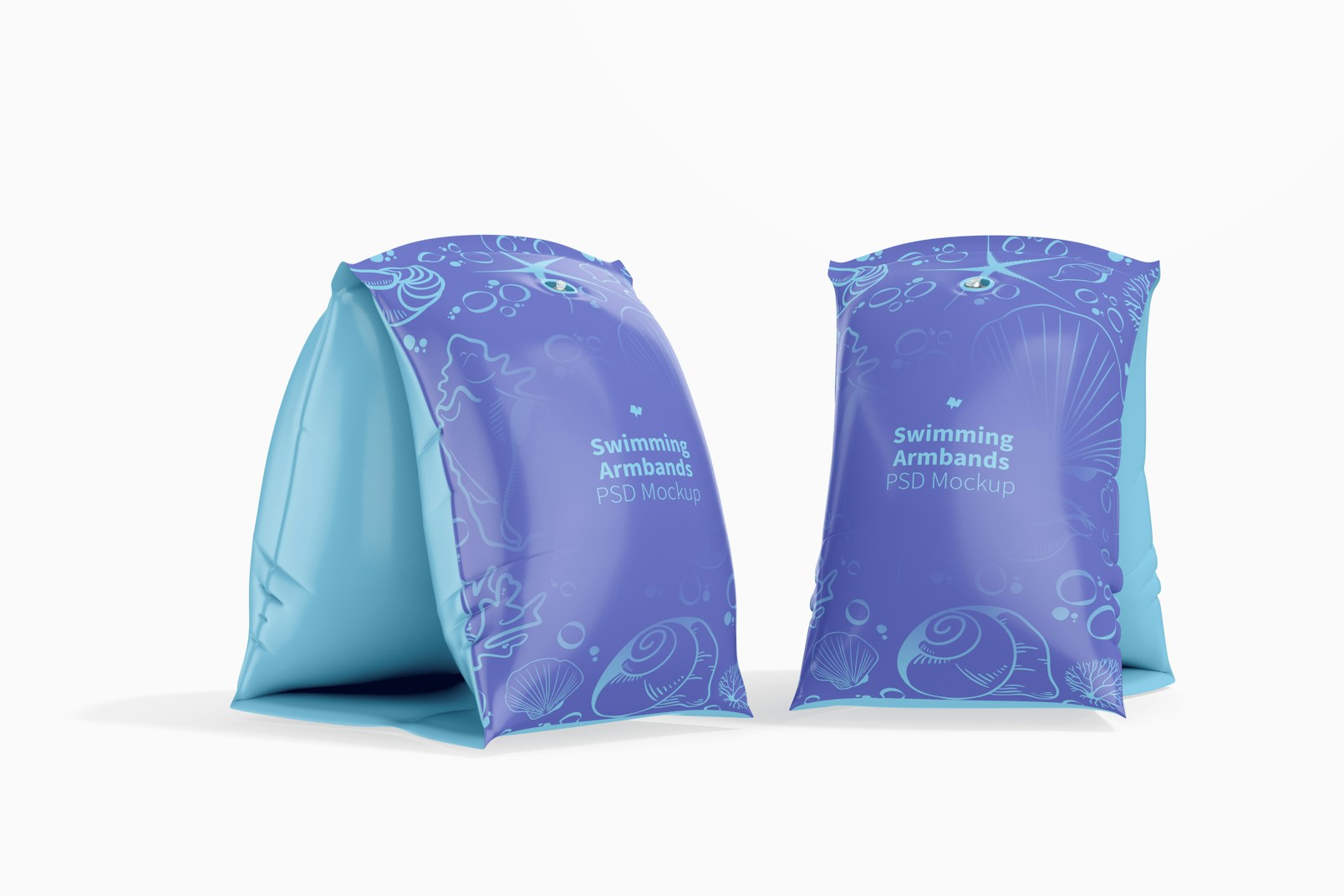 Inflatable Swimming Armbands Mockup, Side and Front View