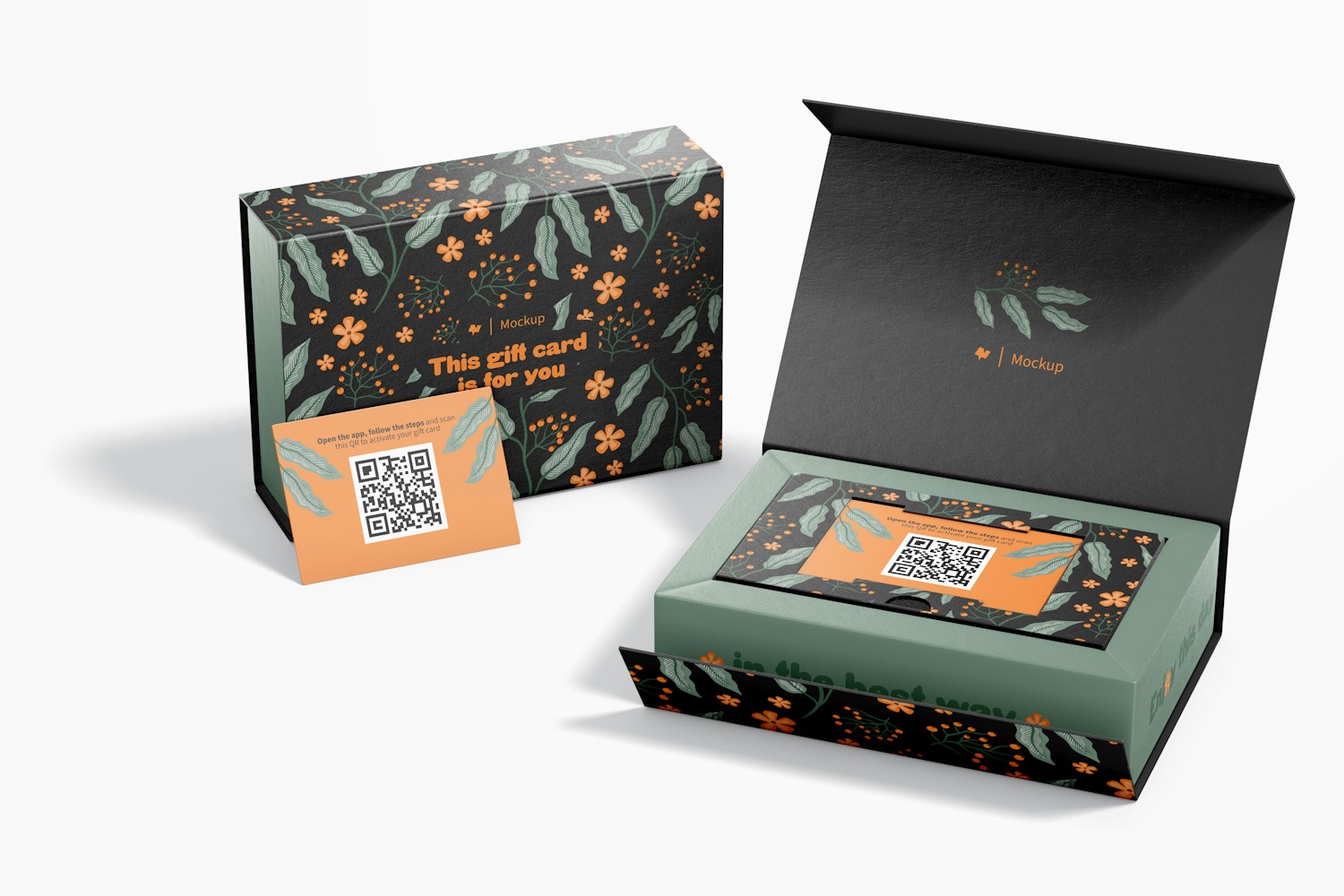 Gift Card Magnetic Boxes Mockup