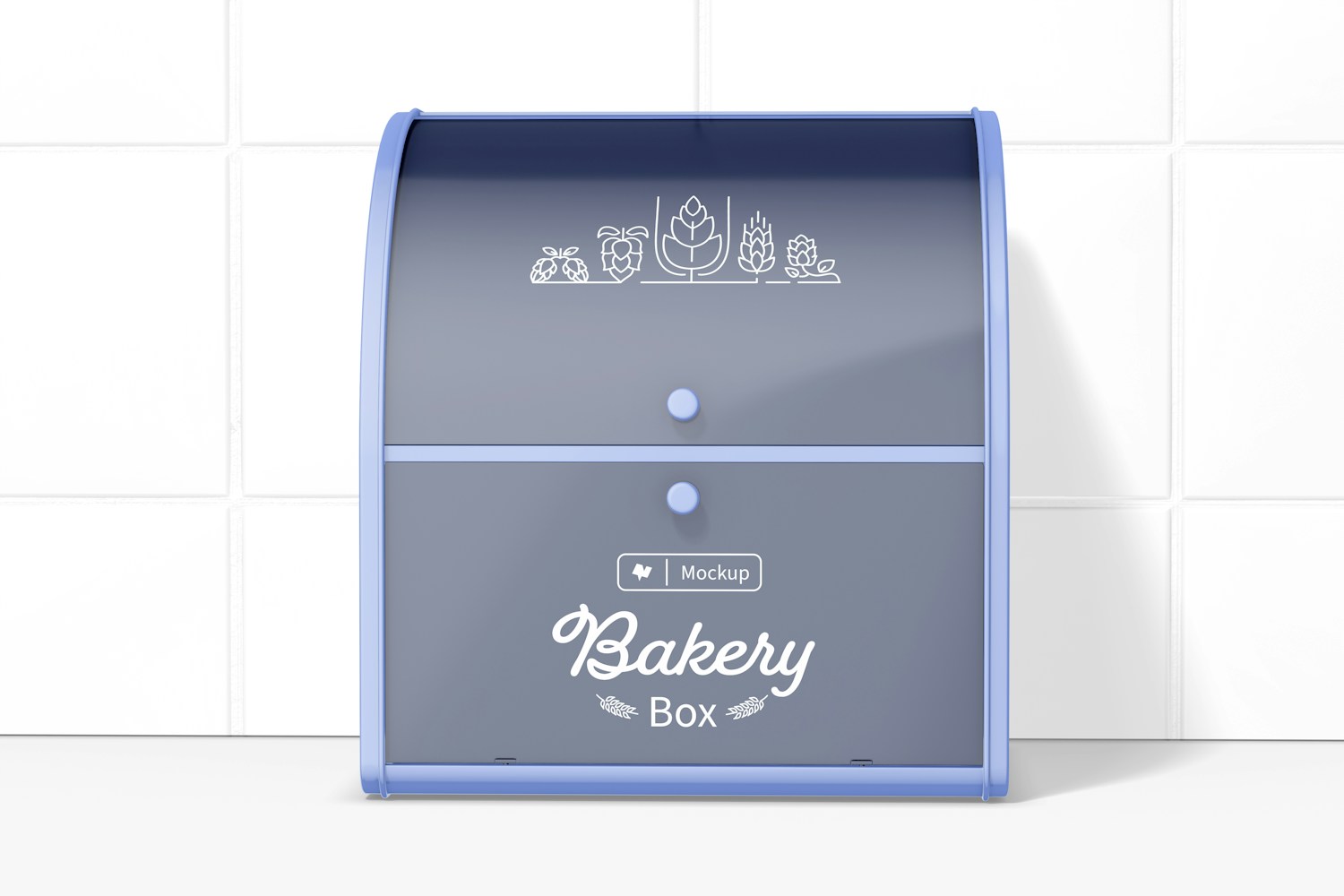 Two Tier Bakery Box Mockup, Front View