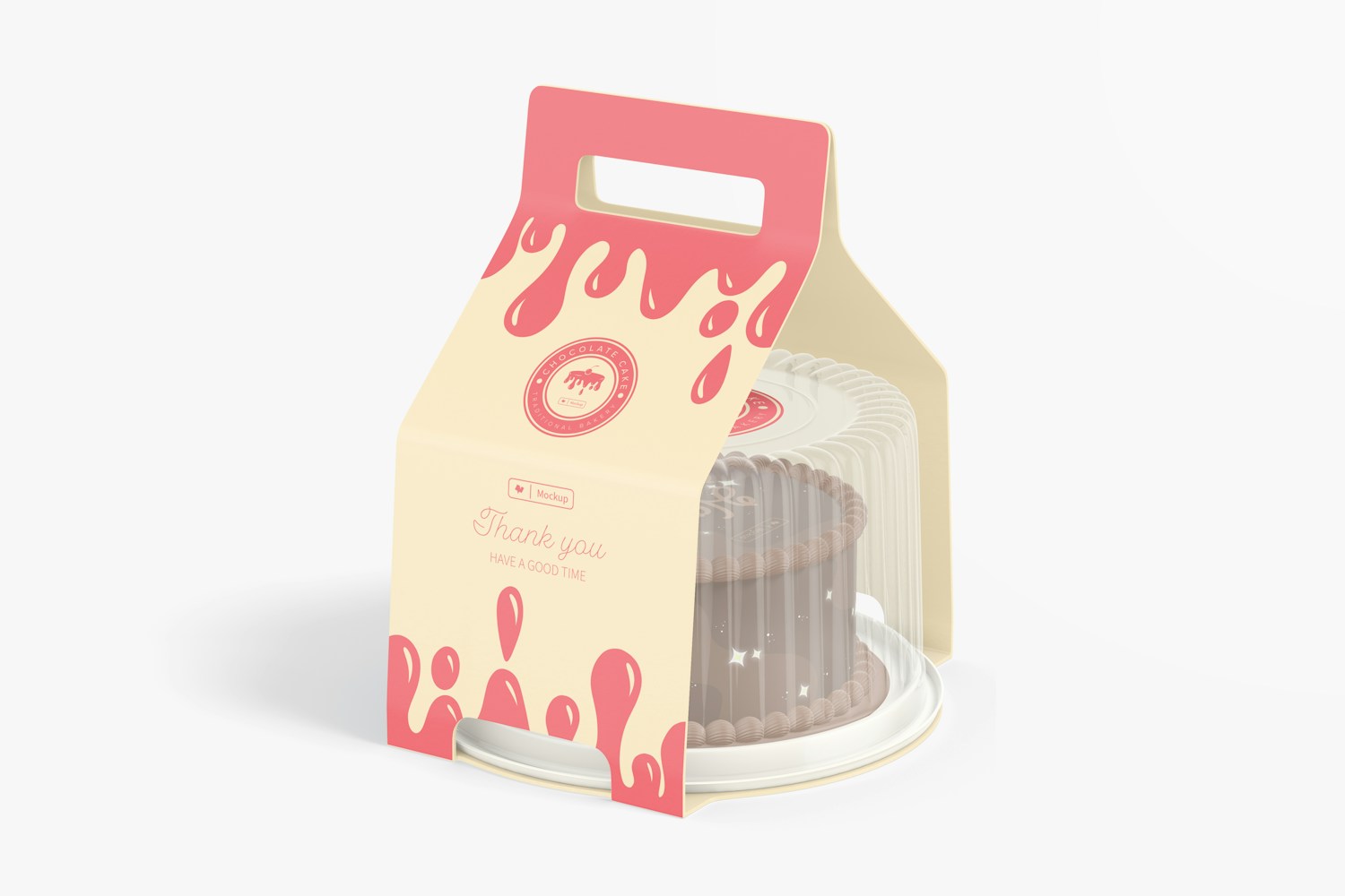 Portable Cake Packaging Mockup, Right View