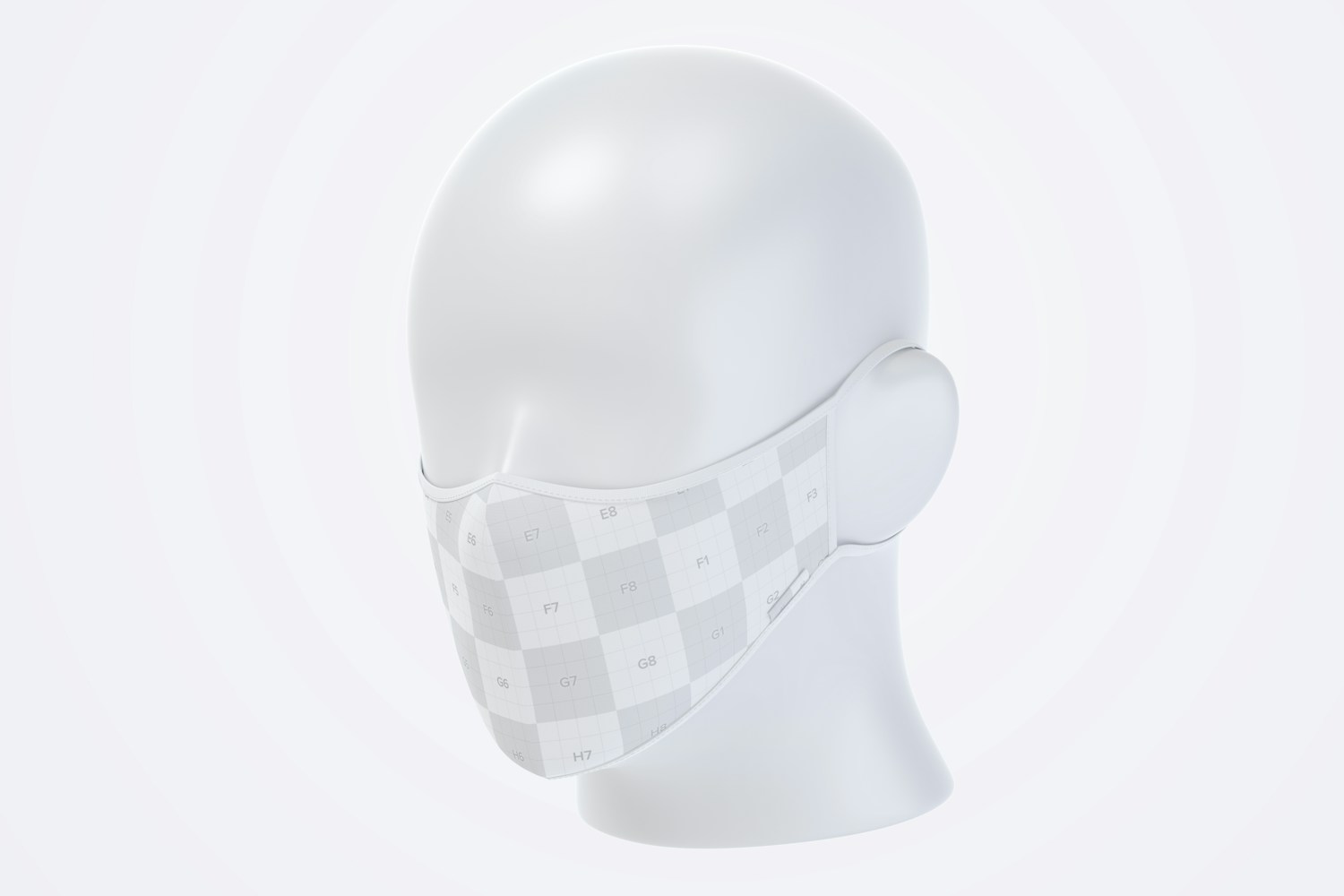Face Mask Mockup, Half-Side View