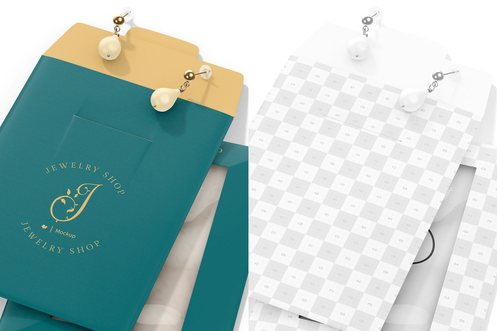 Envelope for Jewelry Mockup, Opened