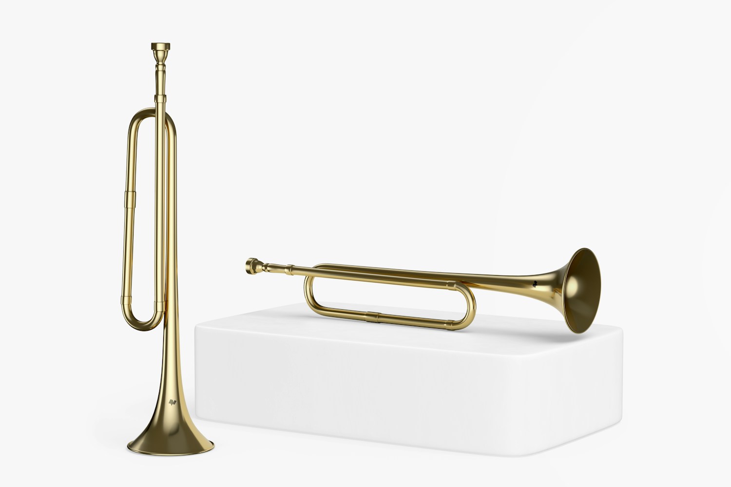 Bugle Mockup, Standing and Dropped