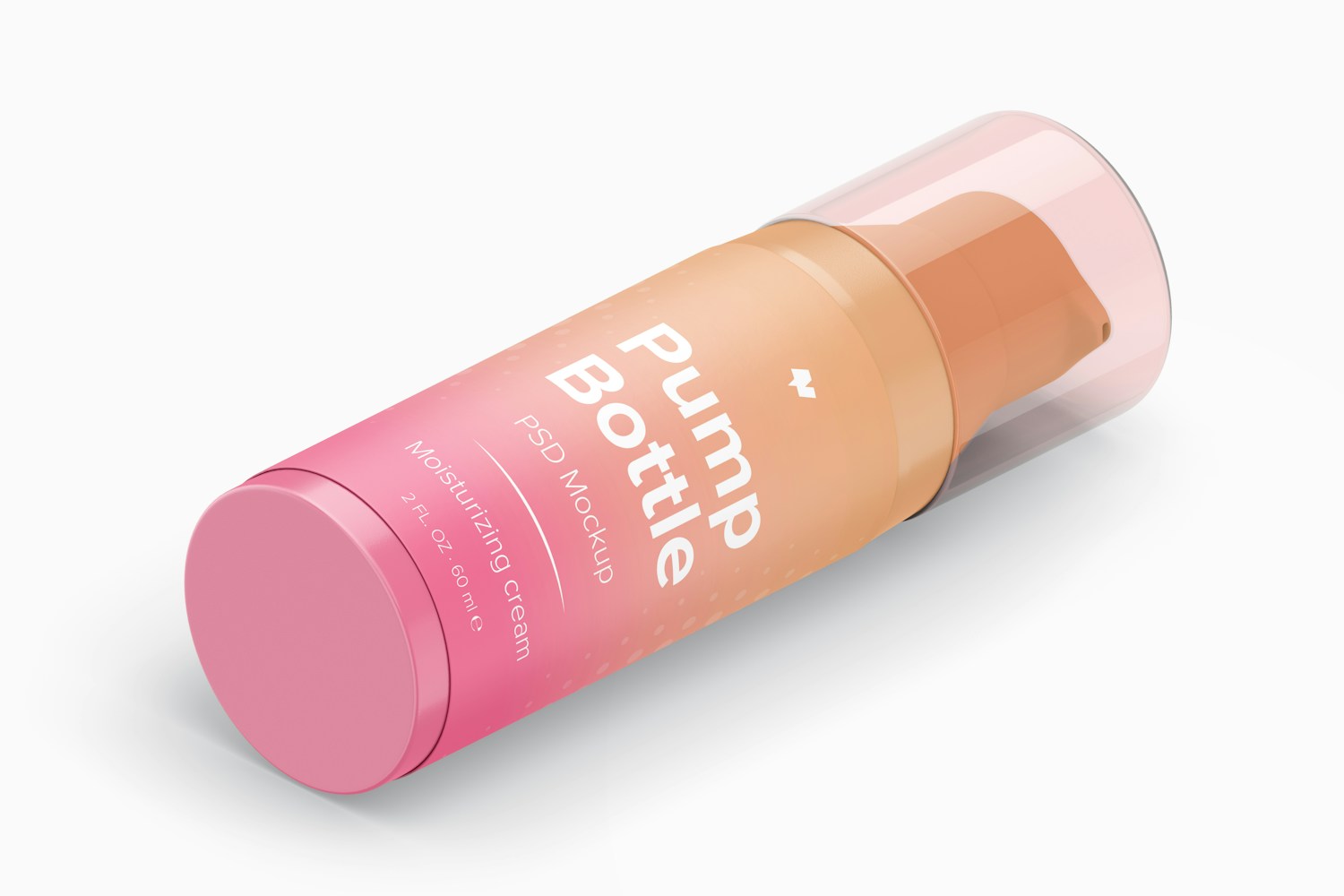 2 oz Pump Bottle Mockup, Isometric Left View 2 oz Pump Bottle Mockup, Isometric Left View