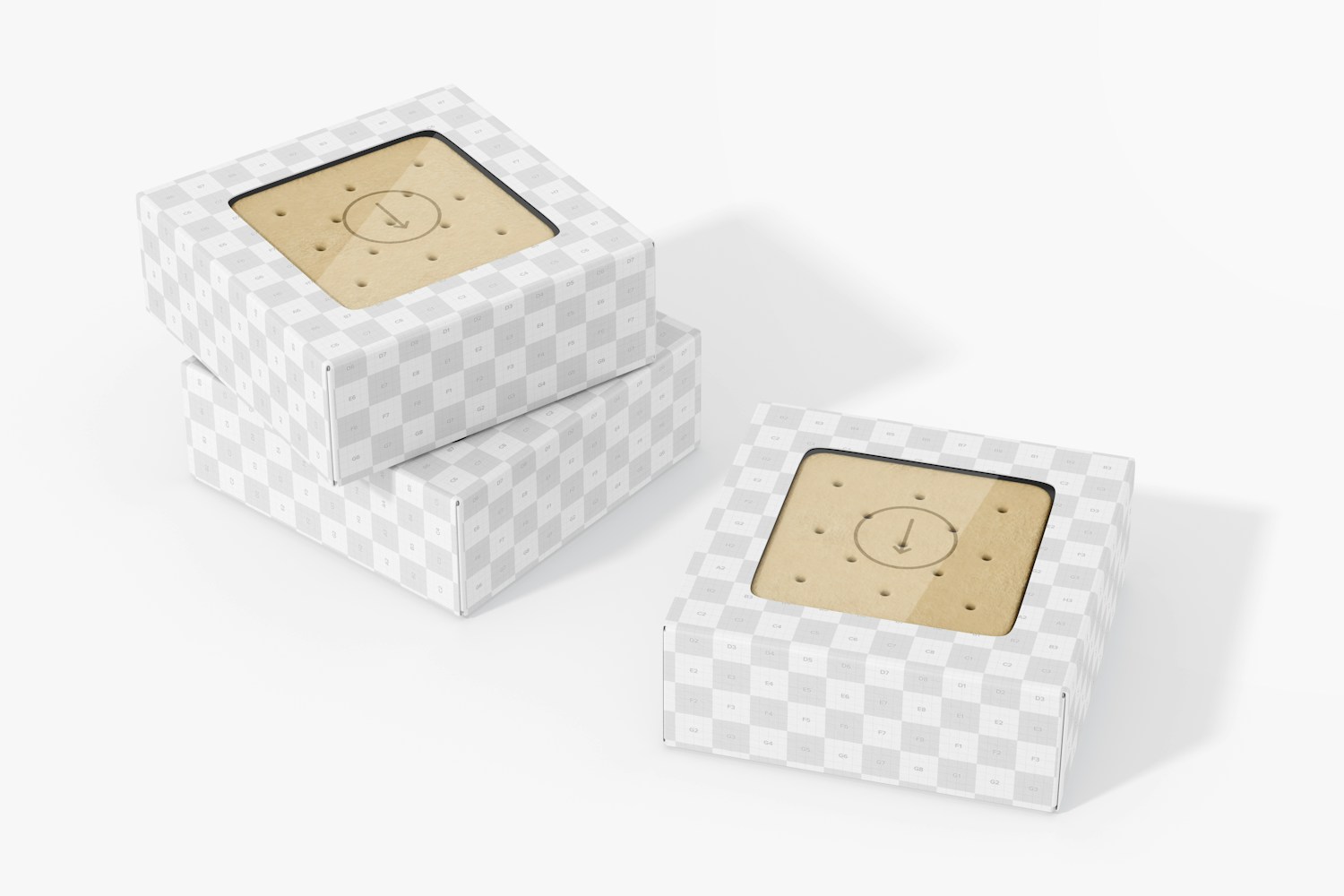 Ice Cream Boxes with Window Mockup, Stacked