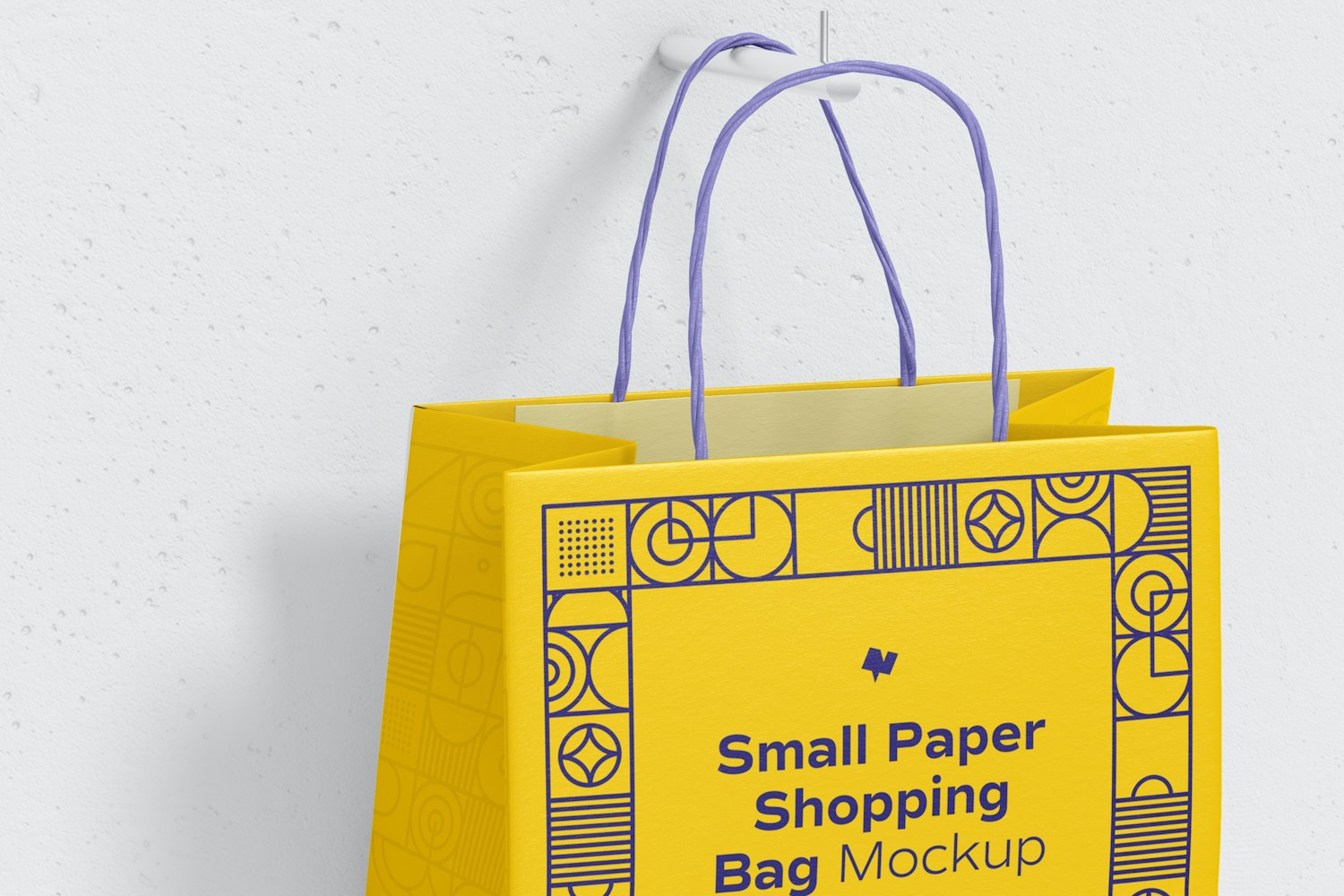 Small Paper Shopping Bag Mockup, Hanging