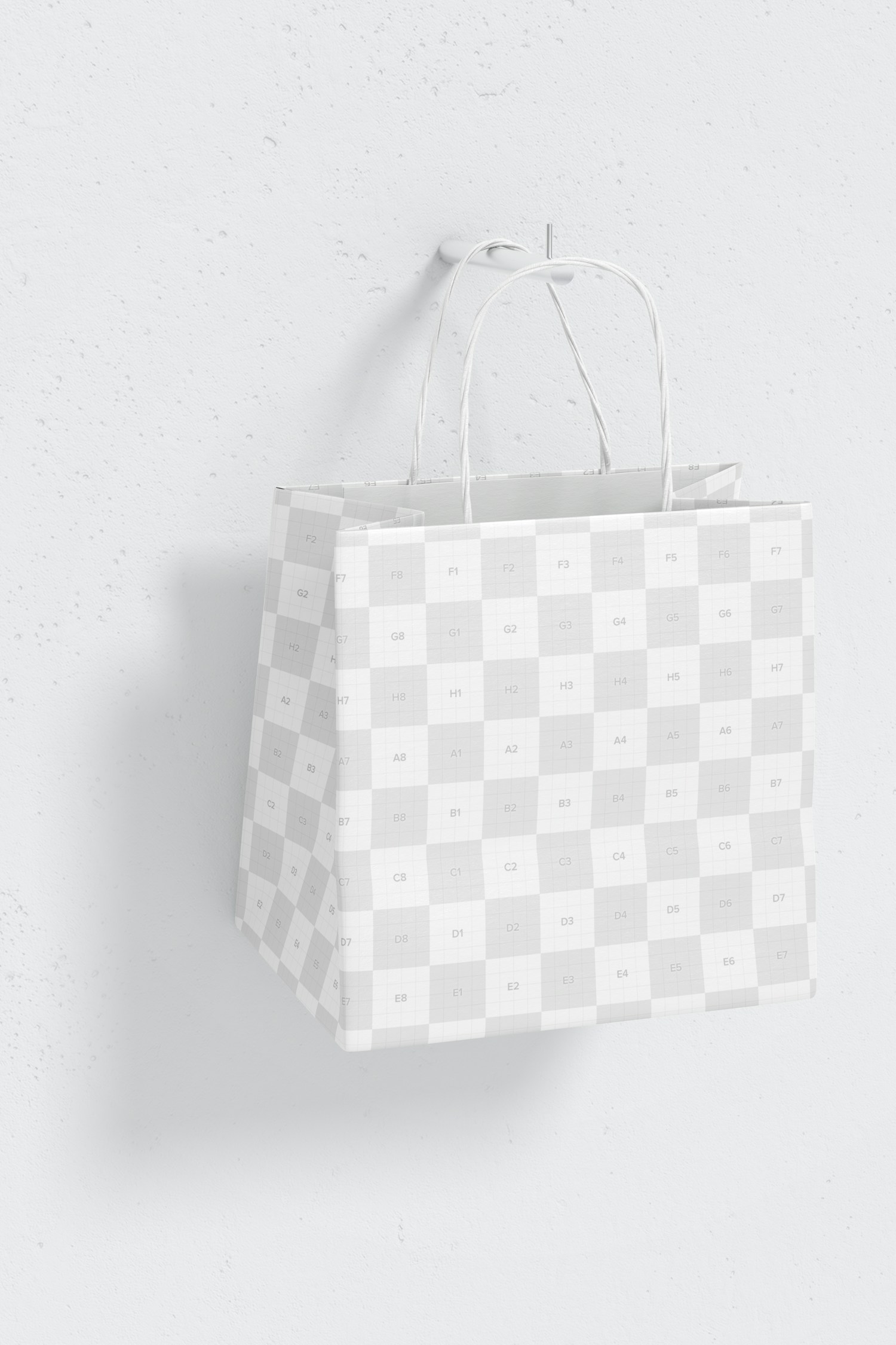 Small Paper Shopping Bag Mockup, Hanging