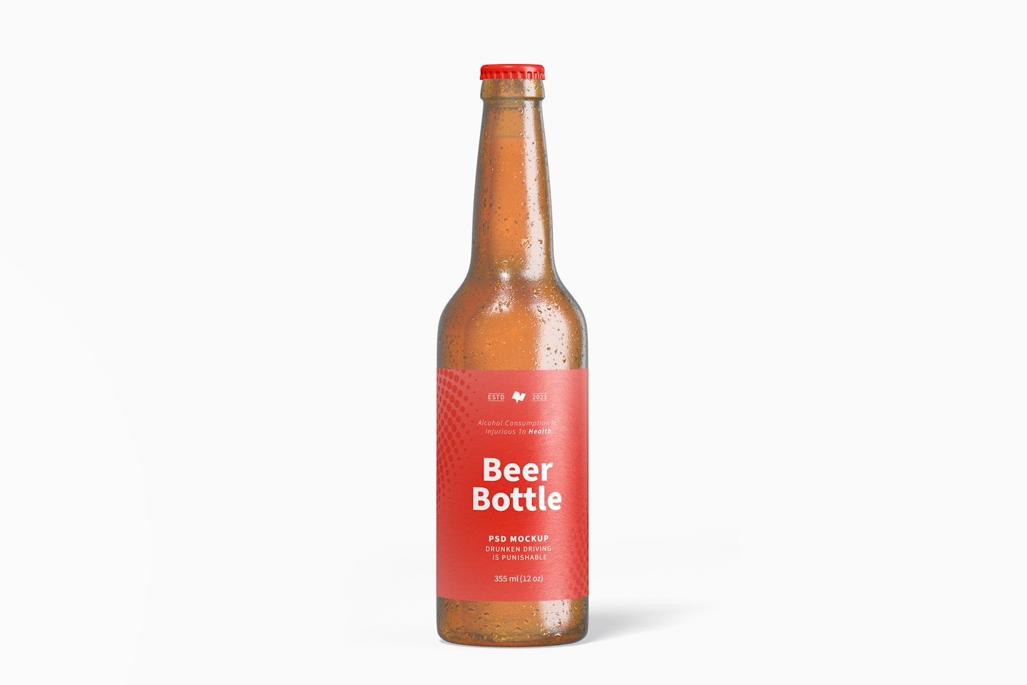Beer Bottle Mockup, Front View