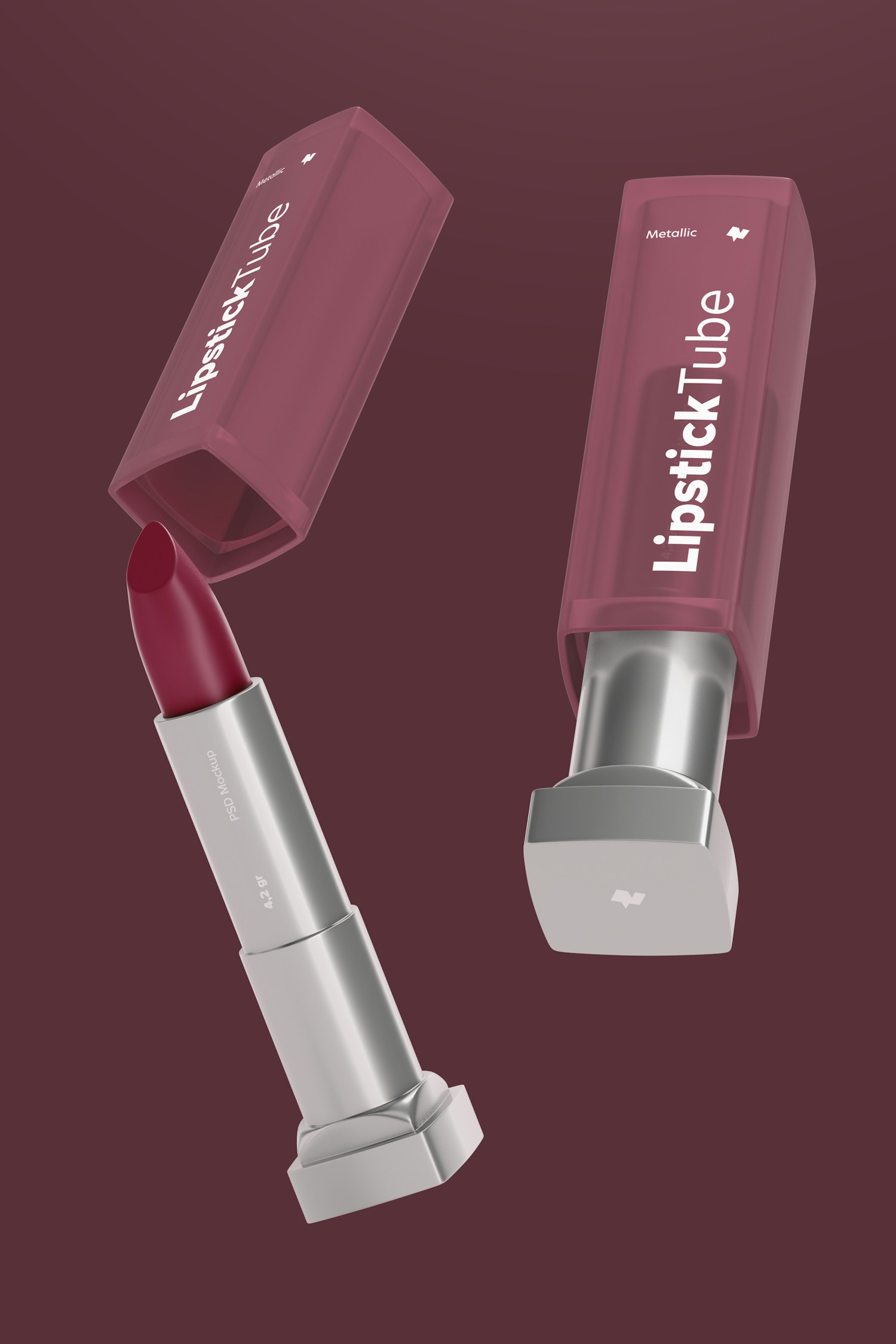 Metallic Lipstick Tubes Mockup, Falling