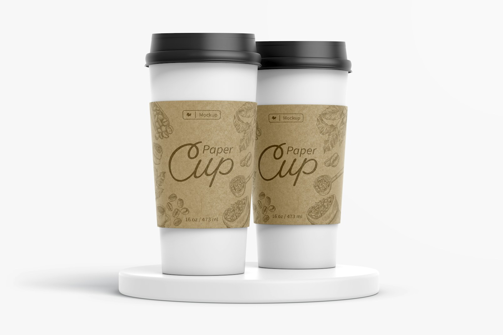 16 oz Paper Cups Mockup