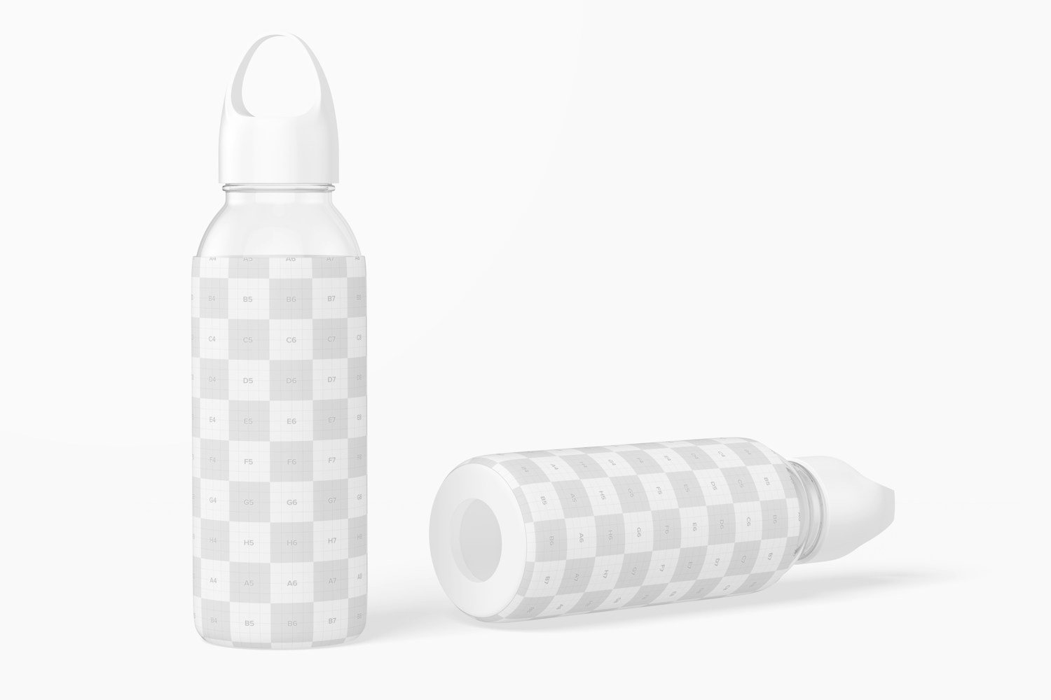 Water Bottles with Silicone Sleeve Mockup
