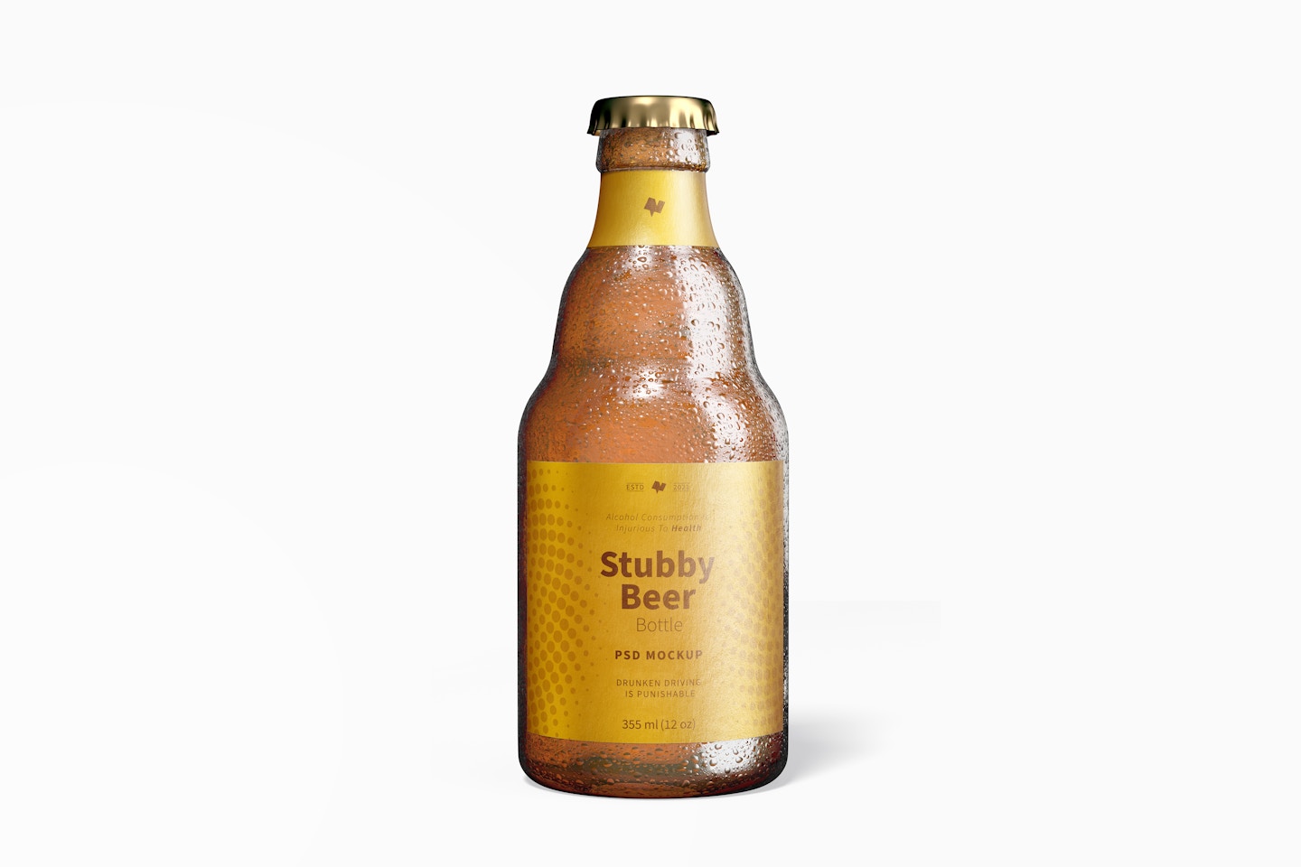 Stubby Beer Bottle Mockup