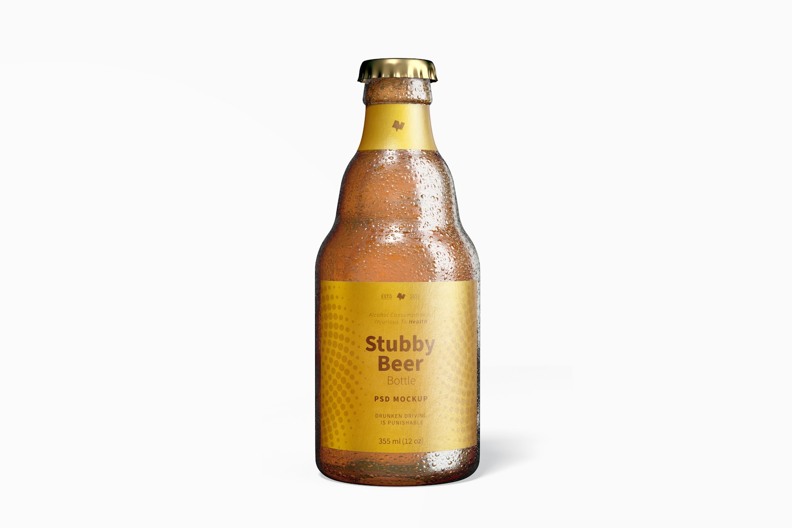Stubby Beer Bottle Mockup