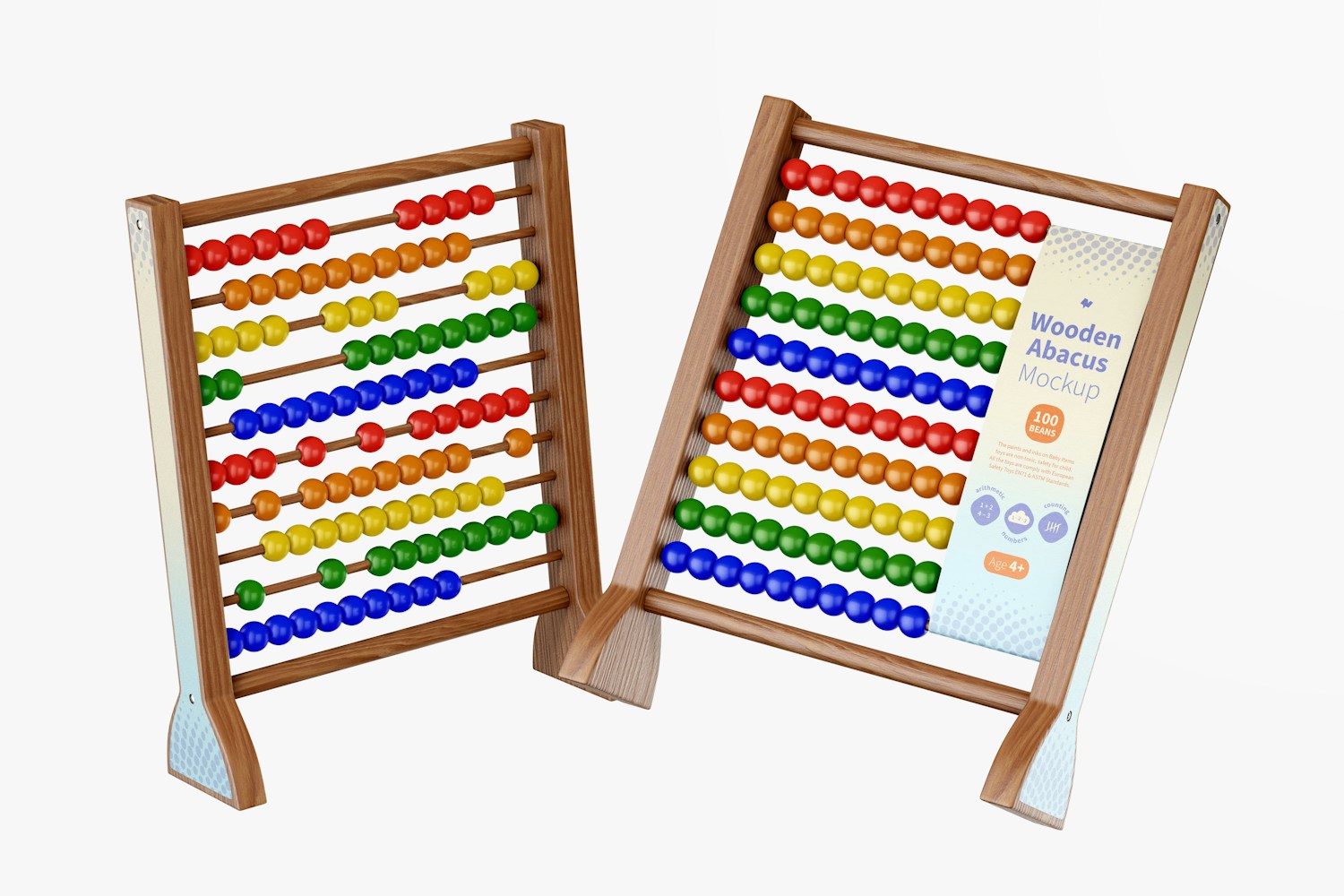 Wooden Abacus Mockup, Floating